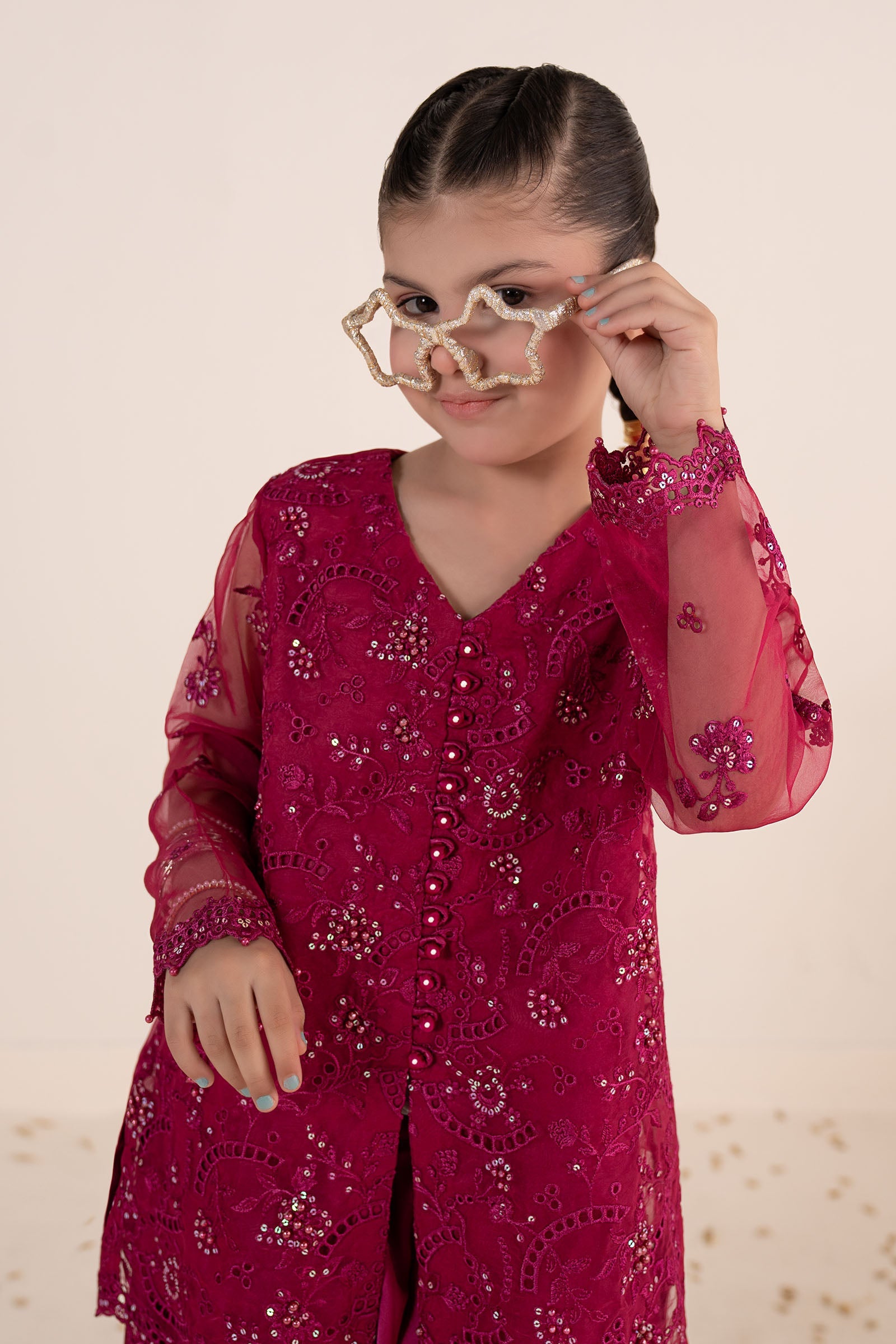 kids-clothes-mks-ea26-21-tea-pink by Maria B Kids - Designer Dress  - Type : KidsClothes - Available at Libasekhas UK - 100% Original 