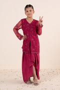 kids-clothes-mks-ea26-21-tea-pink by Maria B Kids - Designer Dress  - Type : KidsClothes - Available at Libasekhas UK - 100% Original 