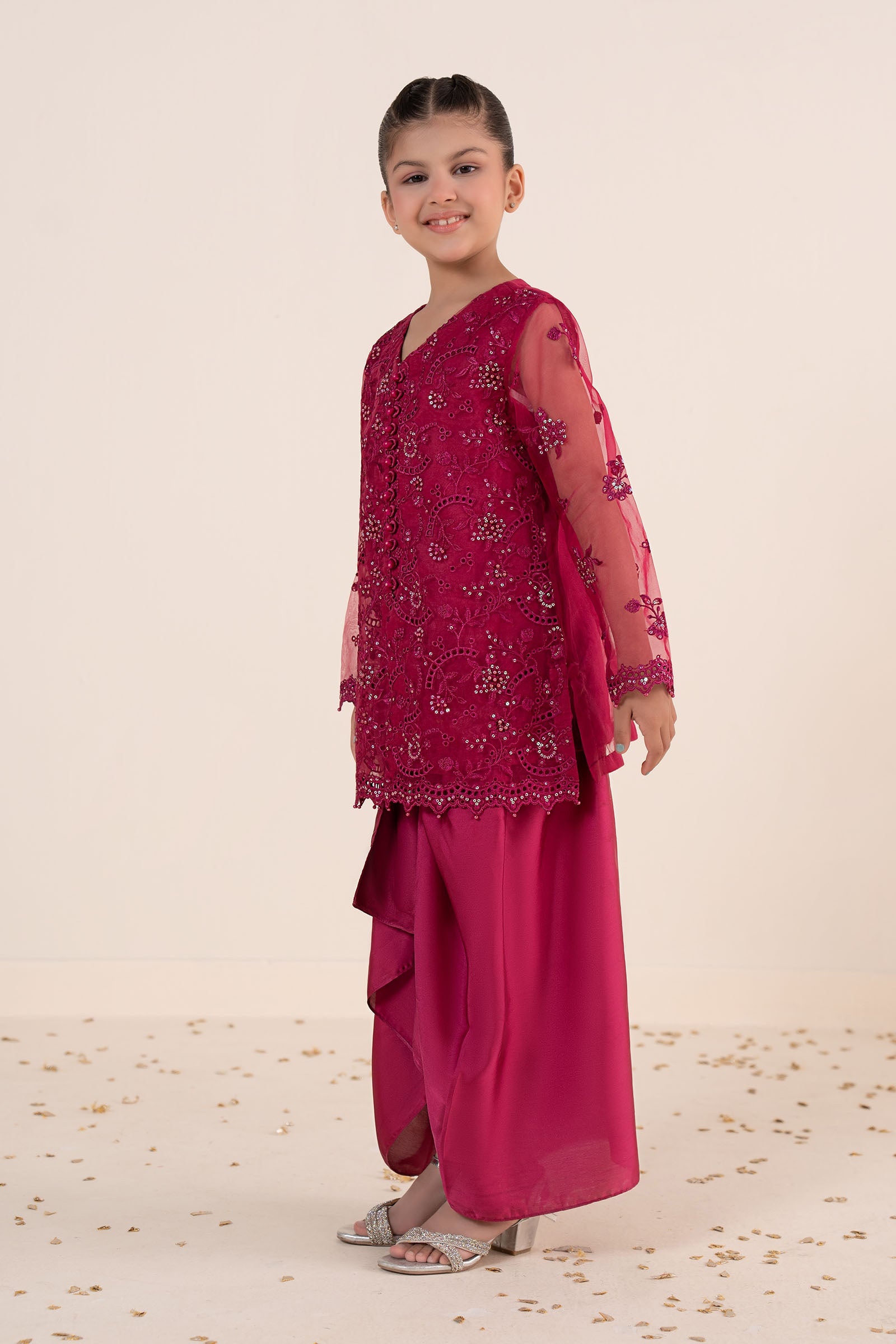kids-clothes-mks-ea26-21-tea-pink by Maria B Kids - Designer Dress  - Type : KidsClothes - Available at Libasekhas UK - 100% Original 