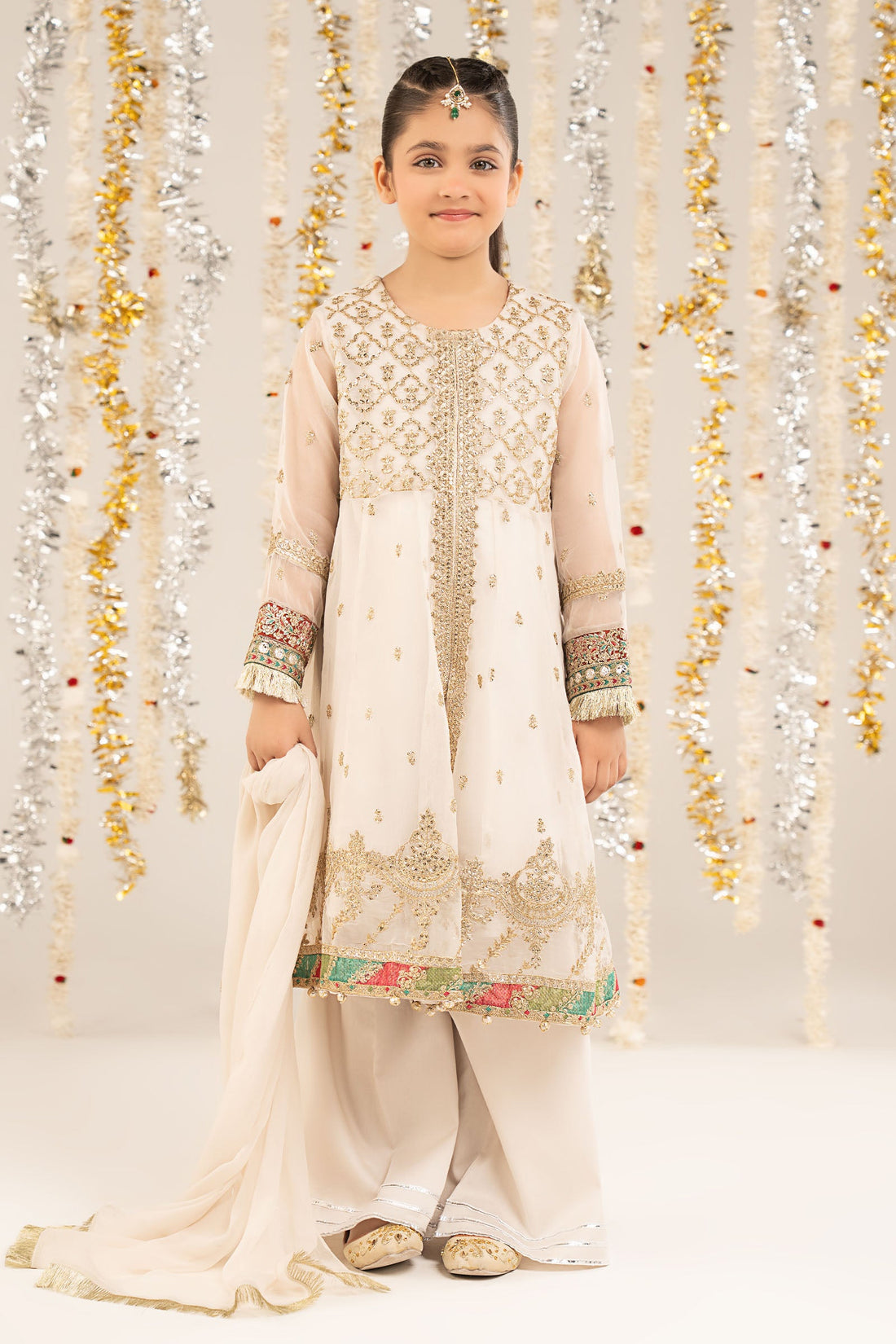2 Piece Embroidered Organza Suit - Kids Clothing - available at Maria Faisal in UK and USA.