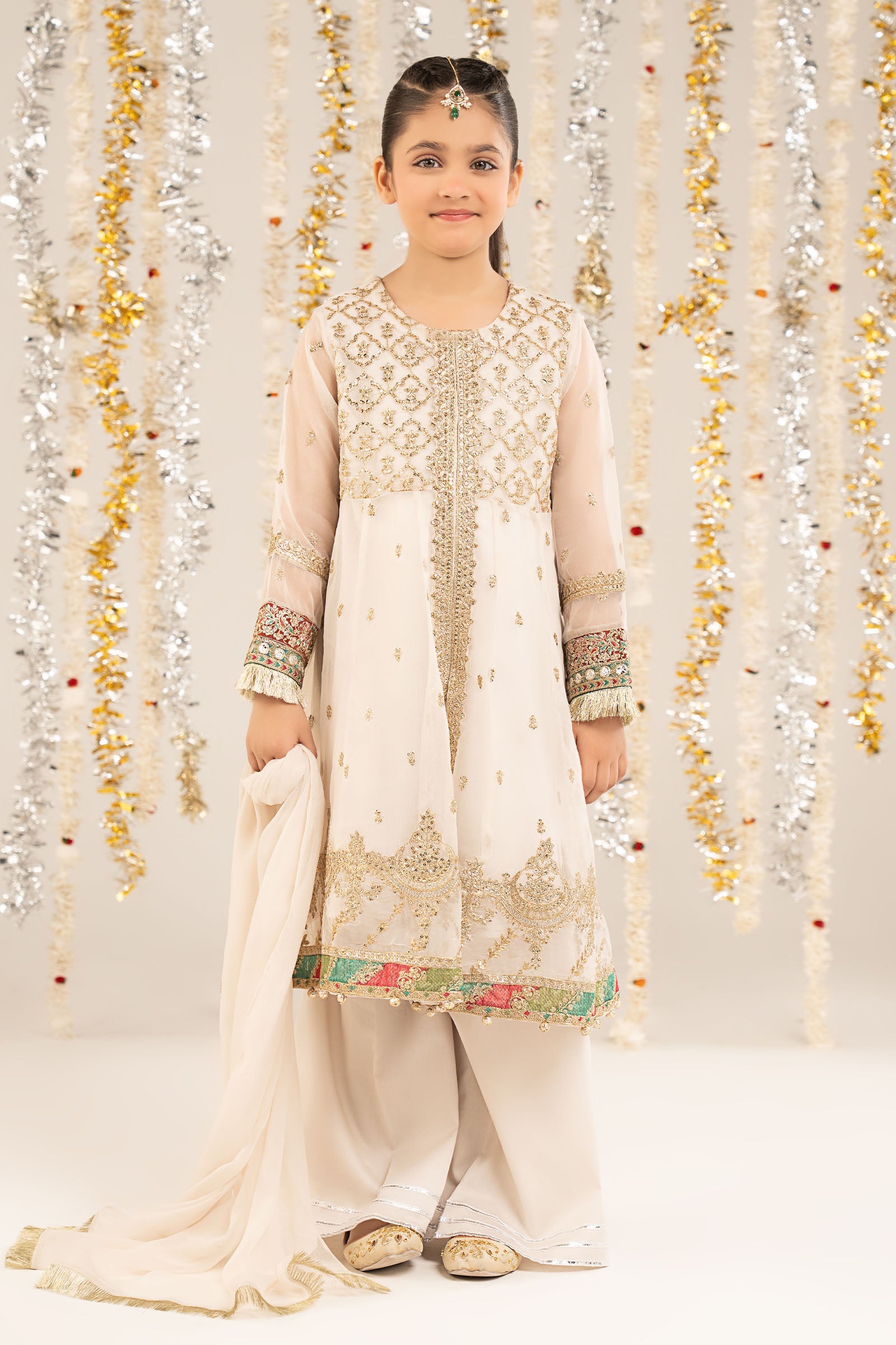 2 Piece Embroidered Organza Suit - Kids Clothing - available at Maria Faisal in UK and USA.