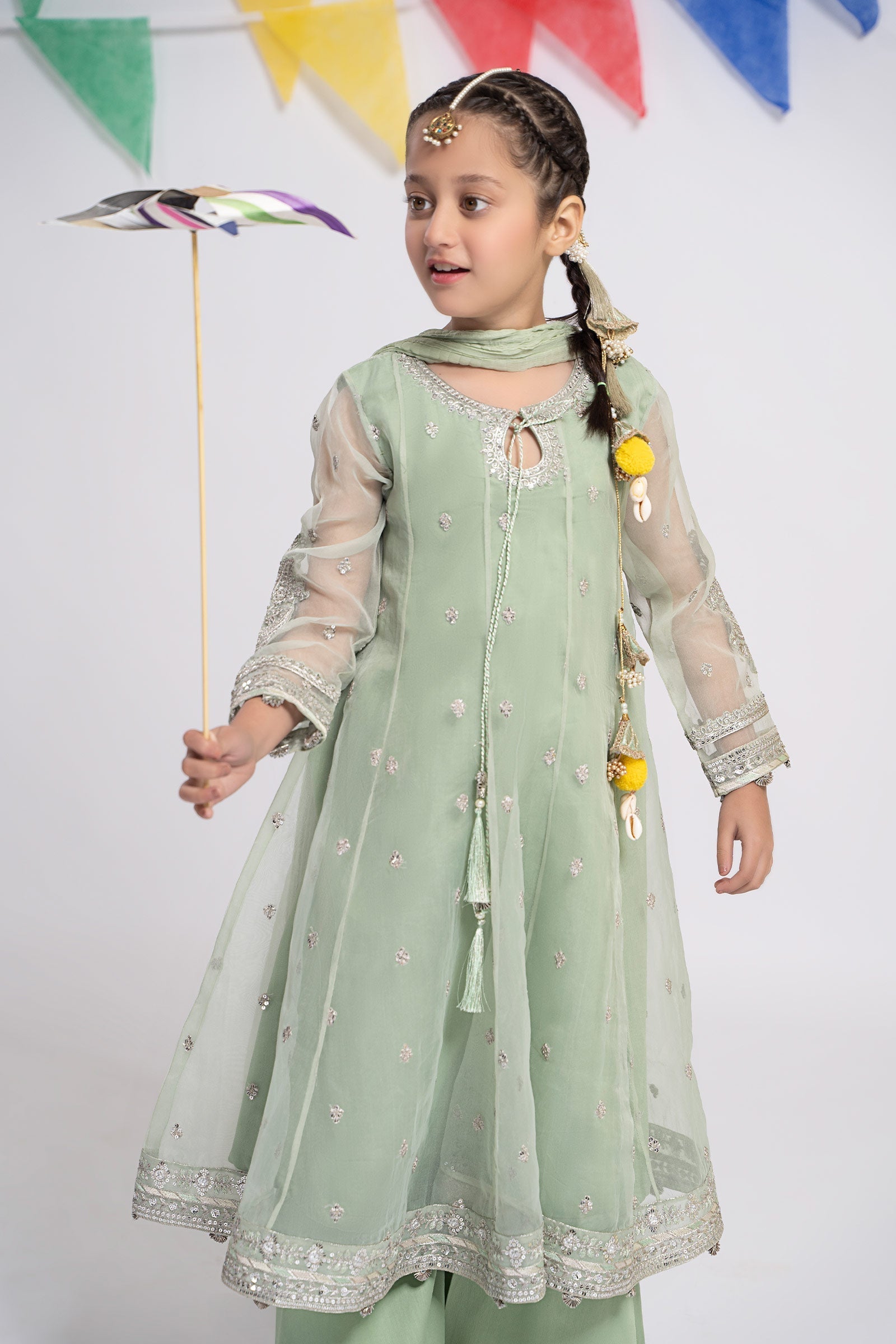 Maria B | 3 Piece Embroidered Organza Suit | MKS-EF24-15 - by - Libasekhas UK - Registered Vendor of : Maria B - 100% Original Designer Dresss