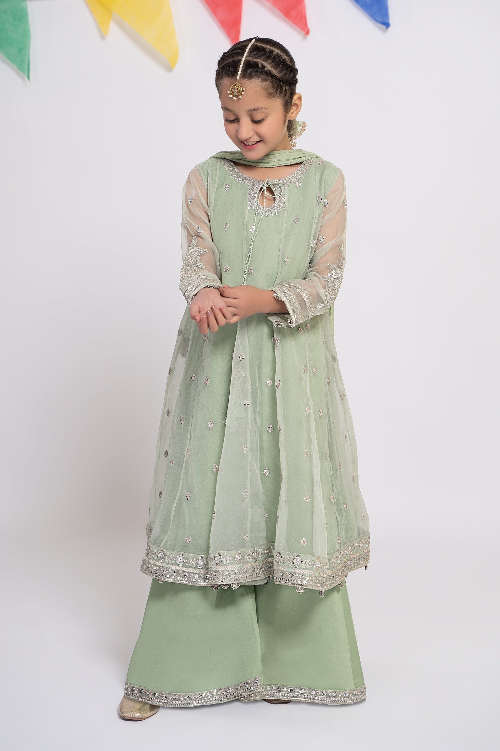 Maria B | 3 Piece Embroidered Organza Suit | MKS-EF24-15 - by - Libasekhas UK - Registered Vendor of : Maria B - 100% Original Designer Dresss