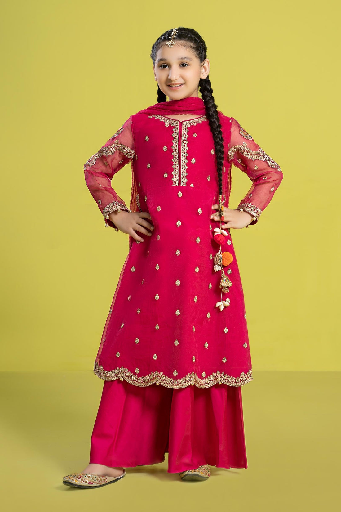 Maria B | 3 Piece Embroidered Organza Suit | MKS-EF24-23 - by - Libasekhas UK - Registered Vendor of : Maria B - 100% Original Designer Dresss
