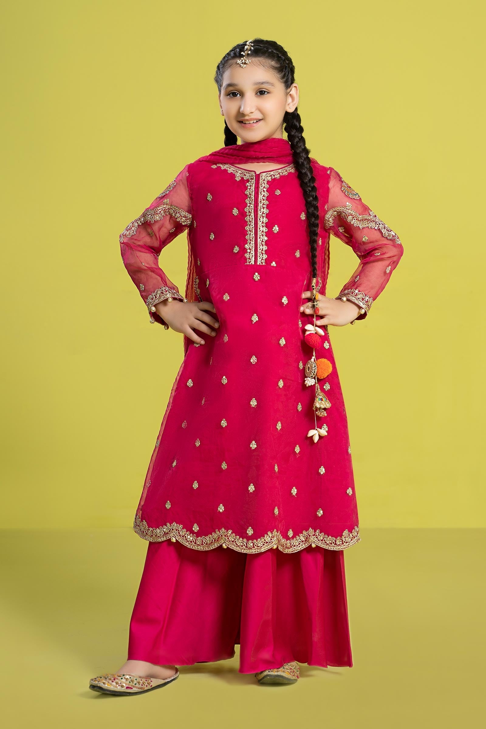 Maria B | 3 Piece Embroidered Organza Suit | MKS-EF24-23 - by - Libasekhas UK - Registered Vendor of : Maria B - 100% Original Designer Dresss