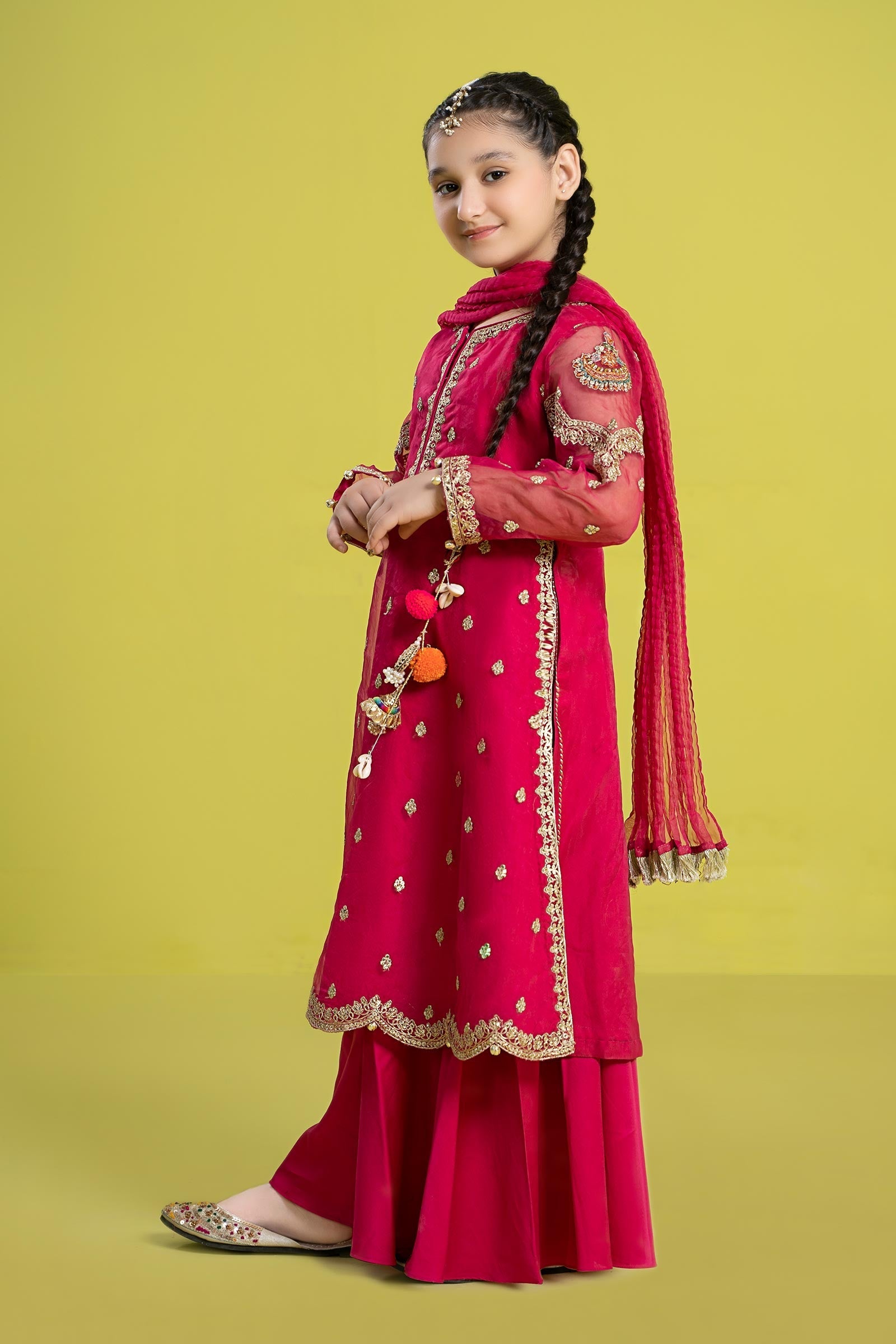 Maria B | 3 Piece Embroidered Organza Suit | MKS-EF24-23 - by - Libasekhas UK - Registered Vendor of : Maria B - 100% Original Designer Dresss
