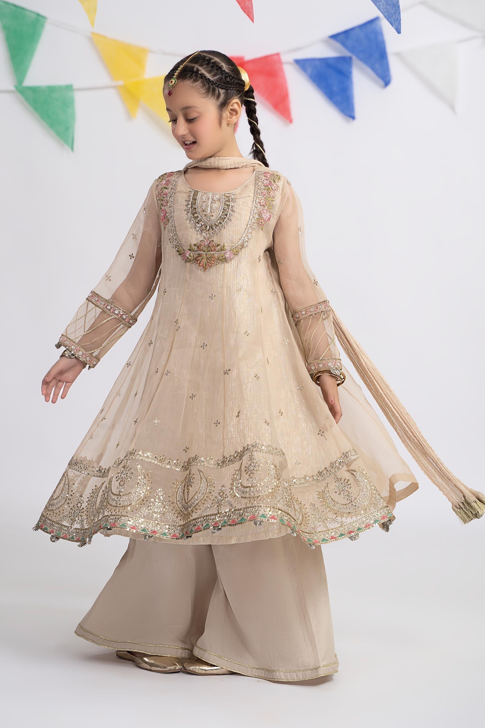 Maria B | 3 Piece Embroidered Organza Suit | MKS-EF24-26 - by - Libasekhas UK - Registered Vendor of : Maria B - 100% Original Designer Dresss