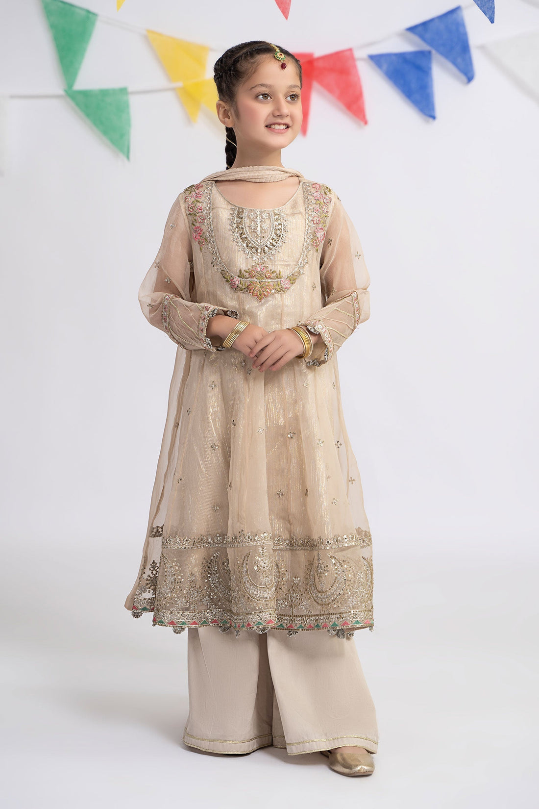 Maria B | 3 Piece Embroidered Organza Suit | MKS-EF24-26 - by - Libasekhas UK - Registered Vendor of : Maria B - 100% Original Designer Dresss