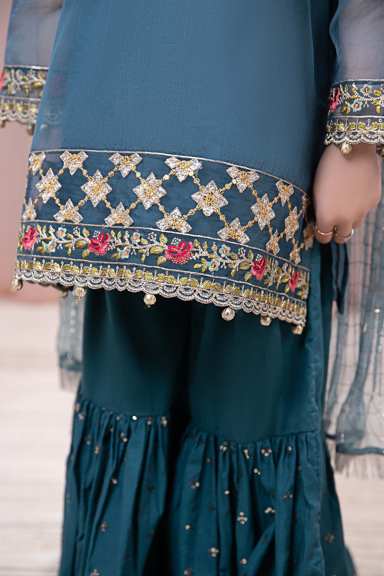 Maria B | 3 Piece Embroidered Organza Suit | MKS-EF24-29 - by - Libasekhas UK - Registered Vendor of : Maria B - 100% Original Designer Dresss