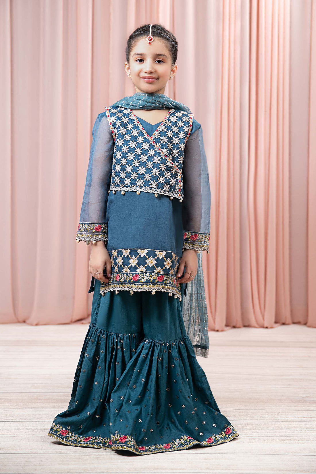 Maria B | 3 Piece Embroidered Organza Suit | MKS-EF24-29 - by - Libasekhas UK - Registered Vendor of : Maria B - 100% Original Designer Dresss