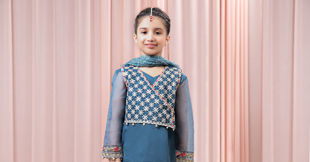 Maria B | 3 Piece Embroidered Organza Suit | MKS-EF24-29 - by - Libasekhas UK - Registered Vendor of : Maria B - 100% Original Designer Dresss