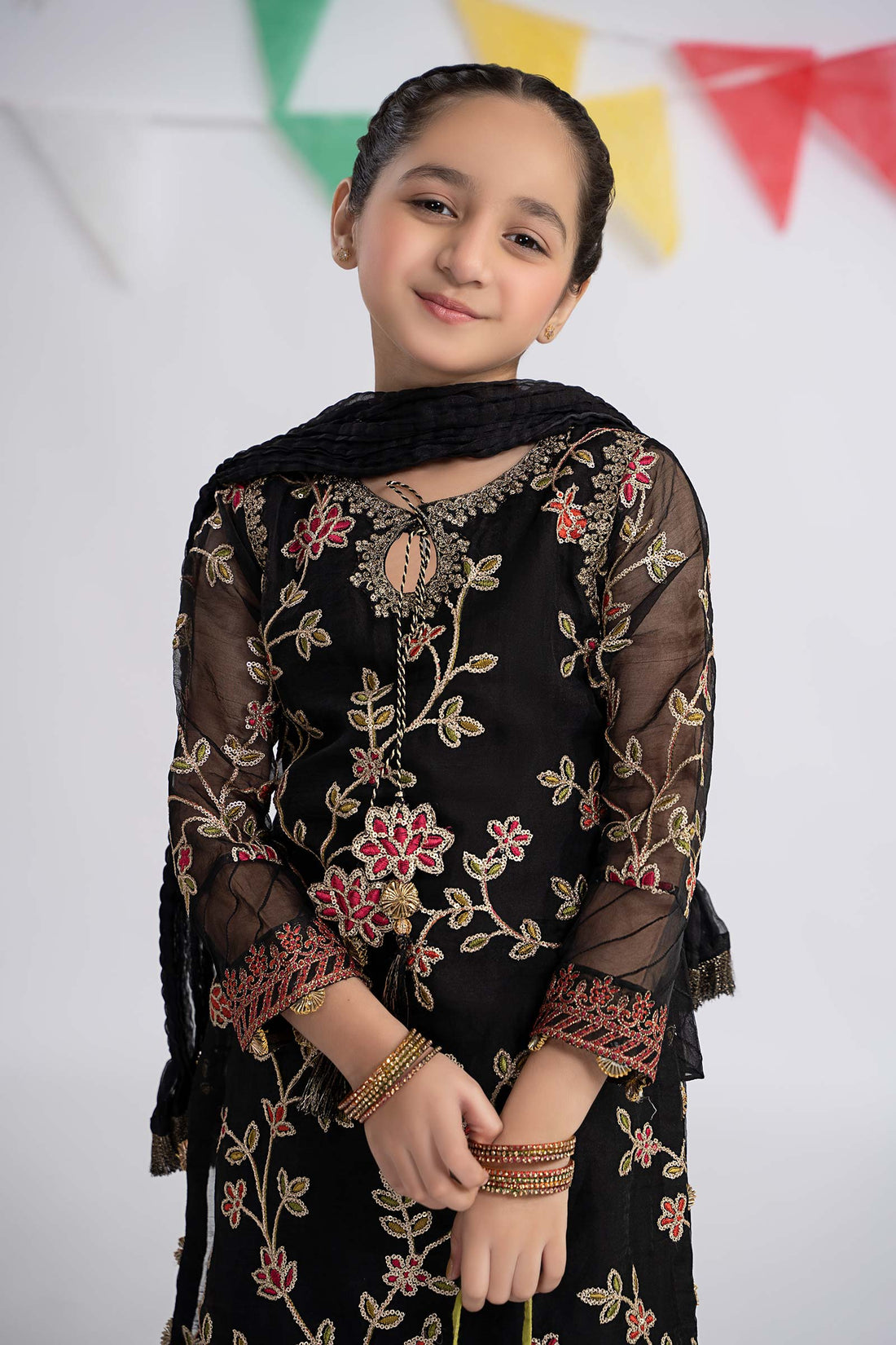 Maria B | 3 Piece Embroidered Organza Suit | MKS-EF24-30 - by - Libasekhas UK - Registered Vendor of : Maria B - 100% Original Designer Dresss