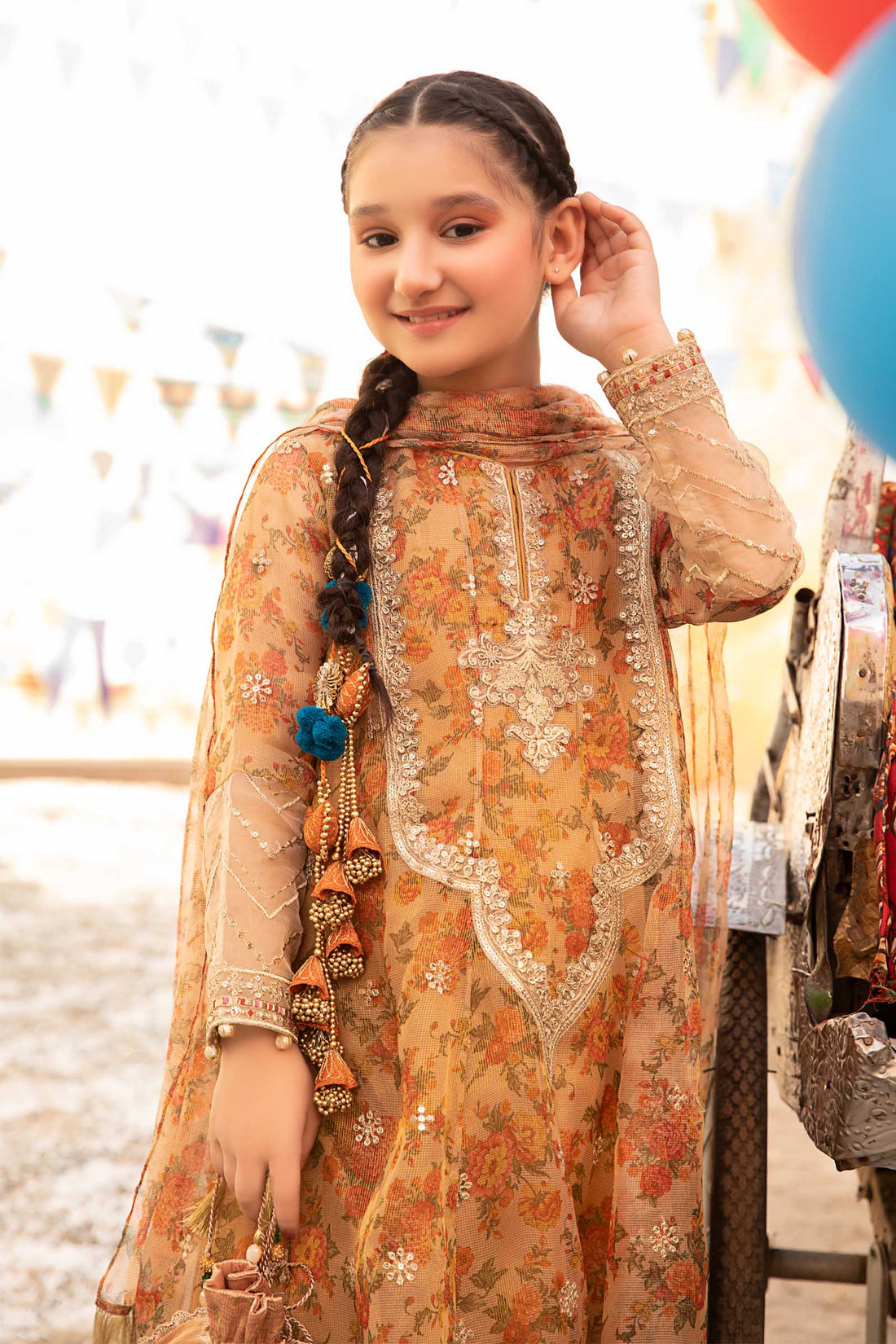 Maria B | 3 Piece Embroidered Zari Masoori Organza Suit | MKS-EF24-38 - by - Libasekhas UK - Registered Vendor of : Maria B - 100% Original Designer Dresss