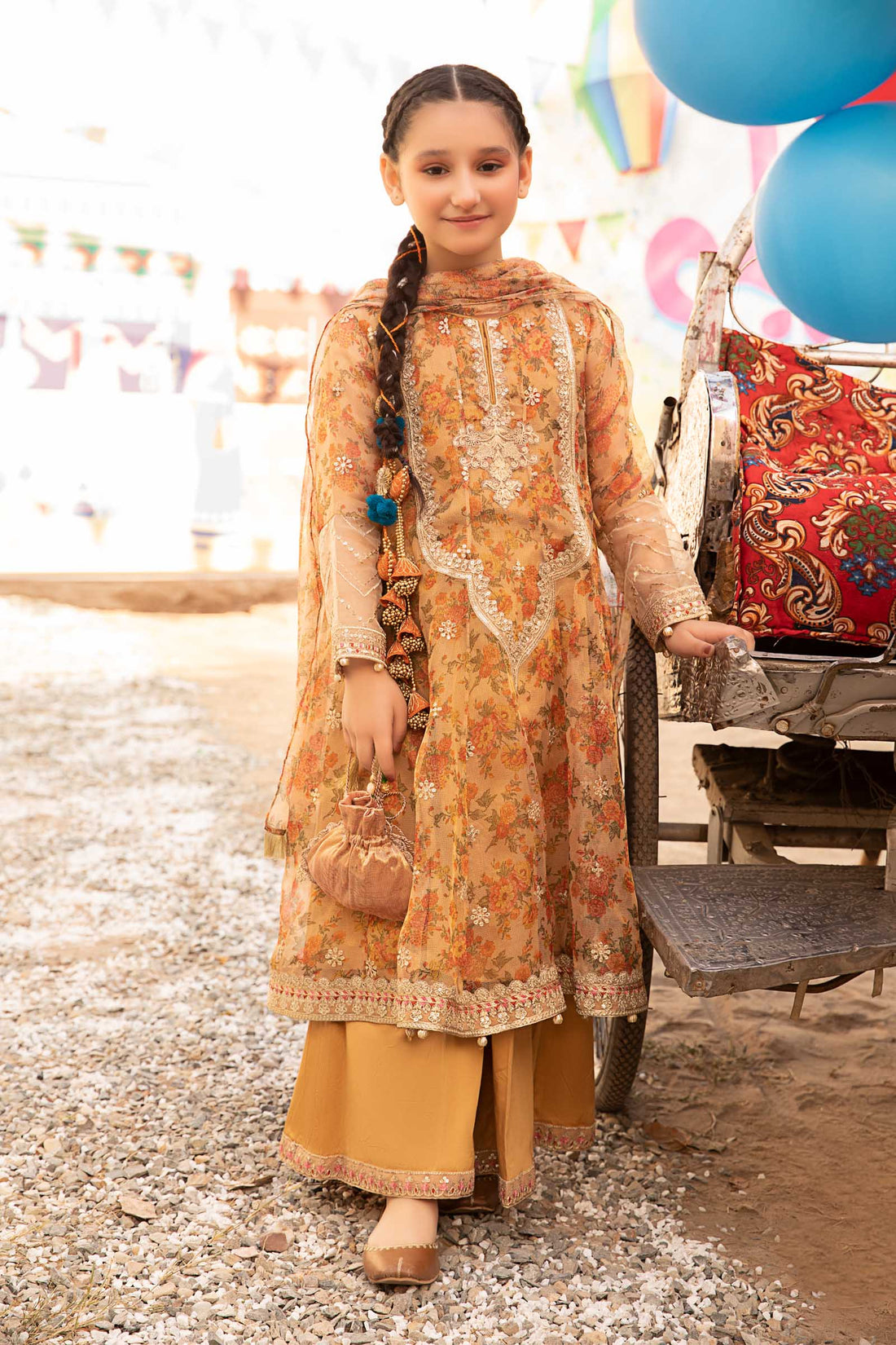 Maria B | 3 Piece Embroidered Zari Masoori Organza Suit | MKS-EF24-38 - by - Libasekhas UK - Registered Vendor of : Maria B - 100% Original Designer Dresss
