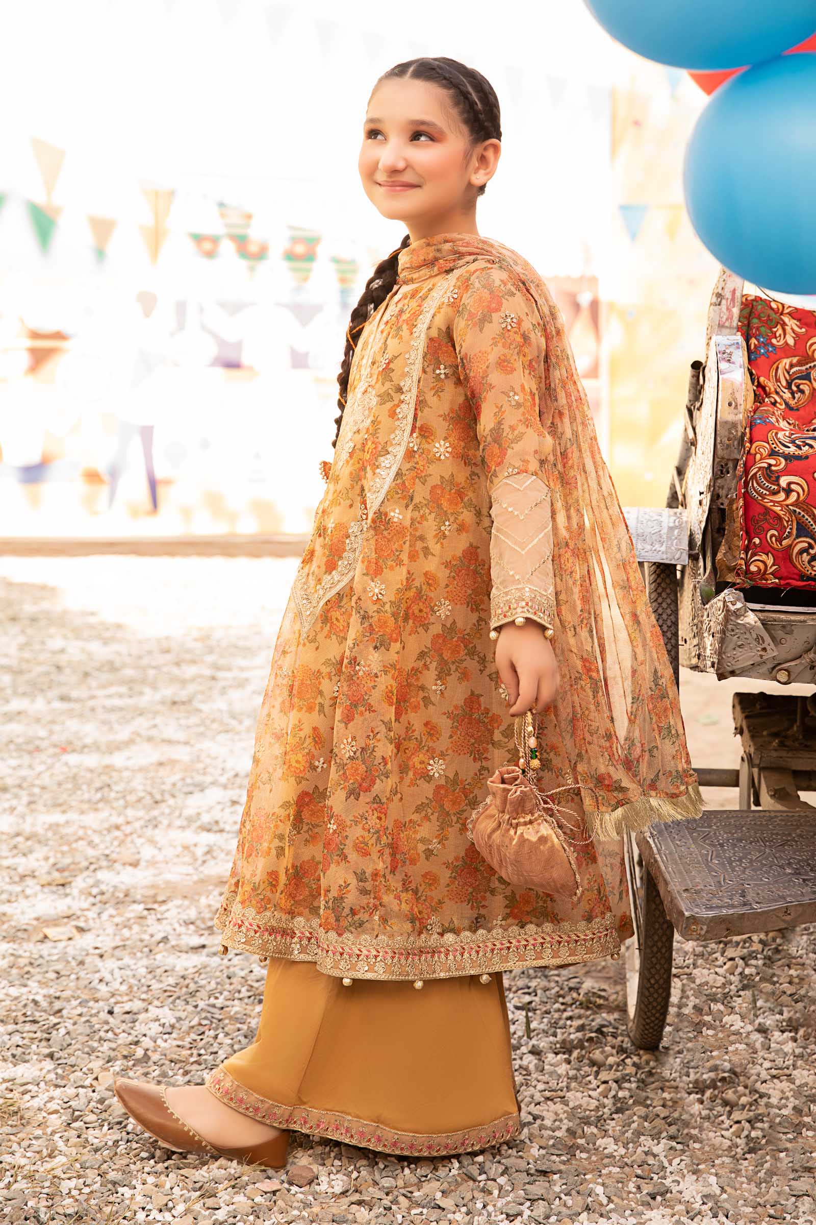 Maria B | 3 Piece Embroidered Zari Masoori Organza Suit | MKS-EF24-38 - by - Libasekhas UK - Registered Vendor of : Maria B - 100% Original Designer Dresss