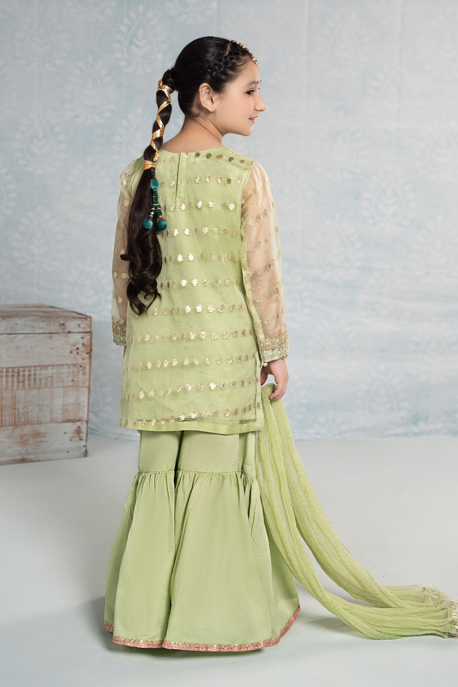Maria B | 3 Piece Embroidered Organza Suit | MKS-EF24-45 - by - Libasekhas UK - Registered Vendor of : Maria B - 100% Original Designer Dresss