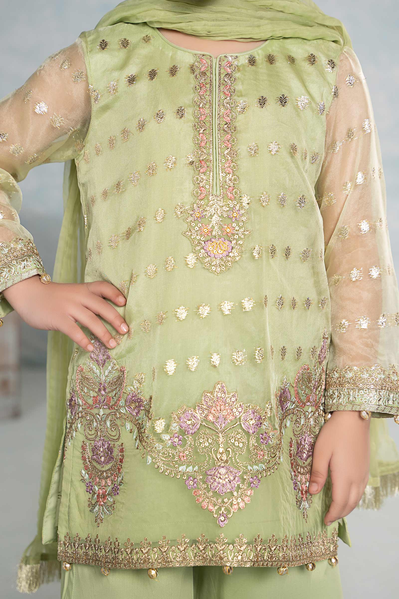 Maria B | 3 Piece Embroidered Organza Suit | MKS-EF24-45 - by - Libasekhas UK - Registered Vendor of : Maria B - 100% Original Designer Dresss