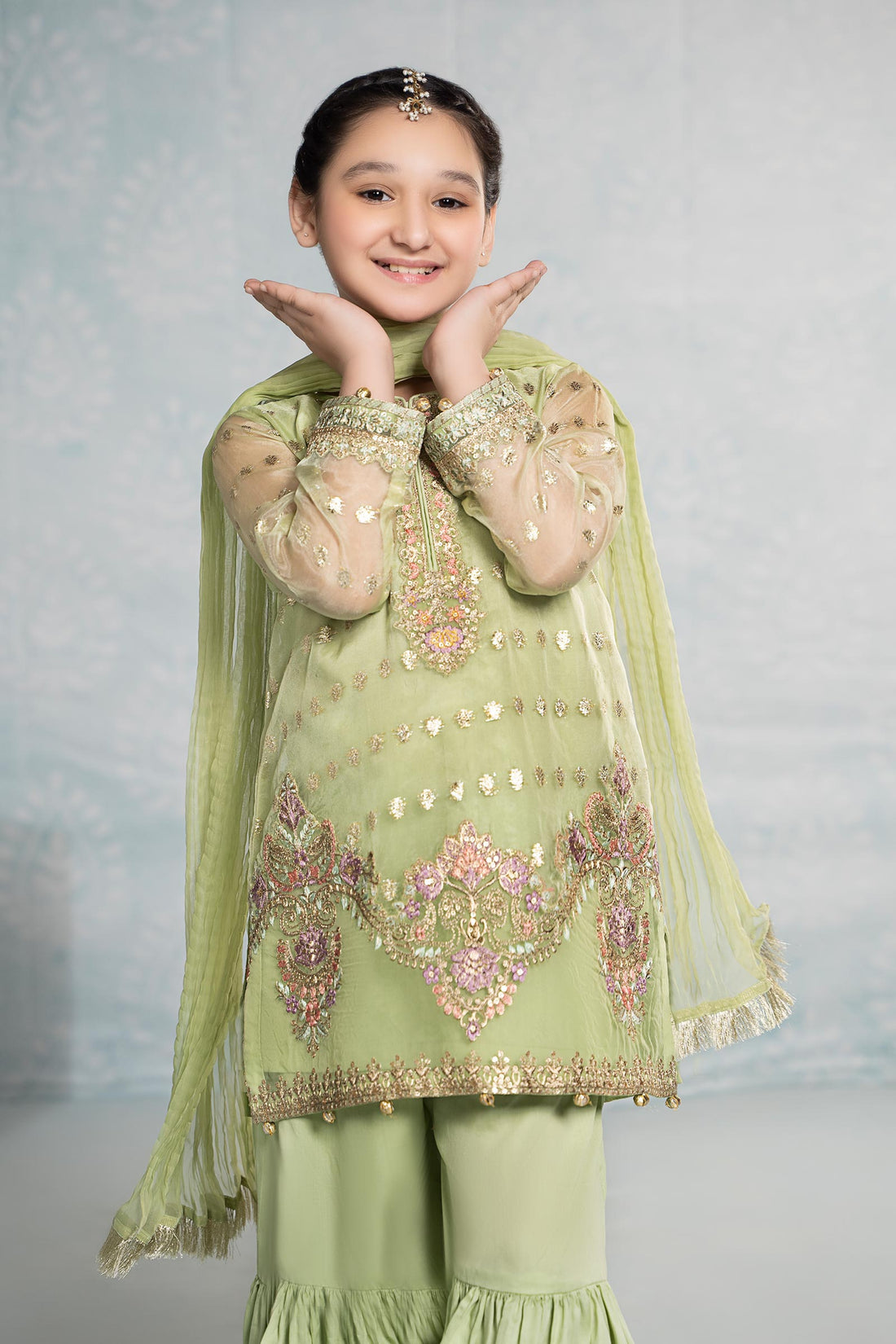 Maria B | 3 Piece Embroidered Organza Suit | MKS-EF24-45 - by - Libasekhas UK - Registered Vendor of : Maria B - 100% Original Designer Dresss