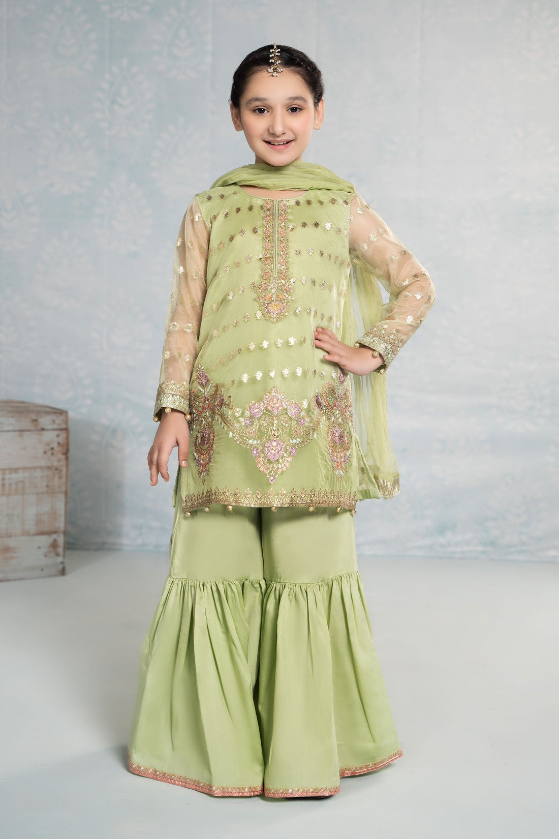 Maria B | 3 Piece Embroidered Organza Suit | MKS-EF24-45 - by - Libasekhas UK - Registered Vendor of : Maria B - 100% Original Designer Dresss