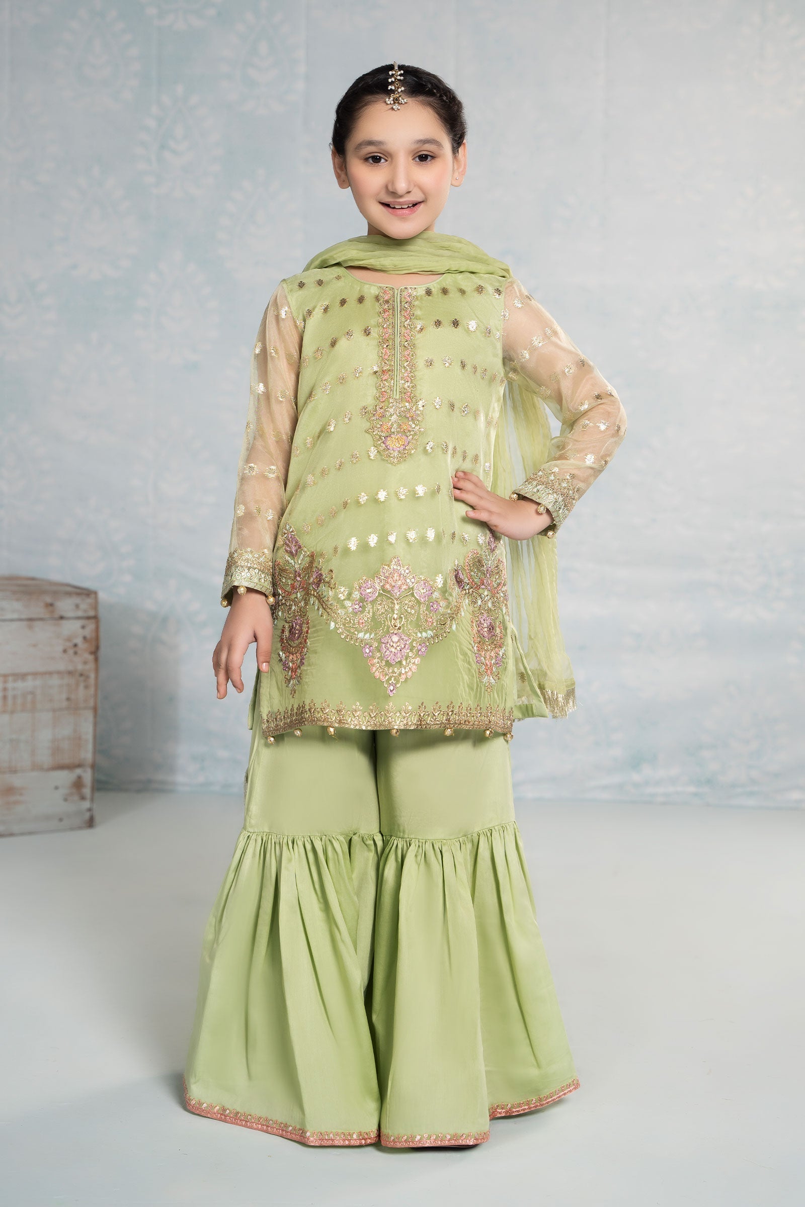 Maria B | 3 Piece Embroidered Organza Suit | MKS-EF24-45 - by - Libasekhas UK - Registered Vendor of : Maria B - 100% Original Designer Dresss