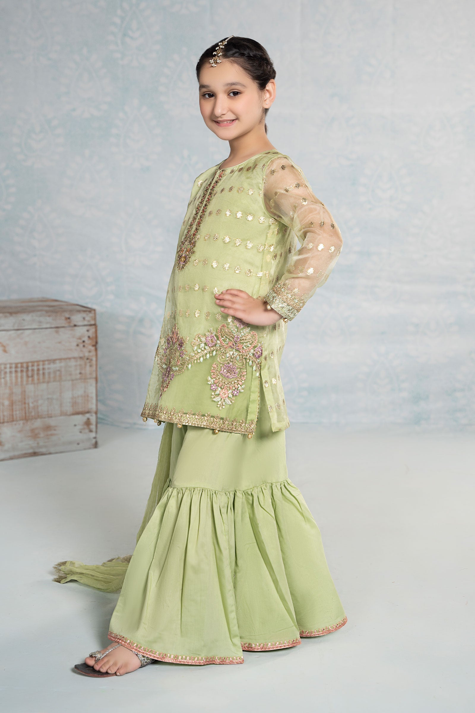 Maria B | 3 Piece Embroidered Organza Suit | MKS-EF24-45 - by - Libasekhas UK - Registered Vendor of : Maria B - 100% Original Designer Dresss