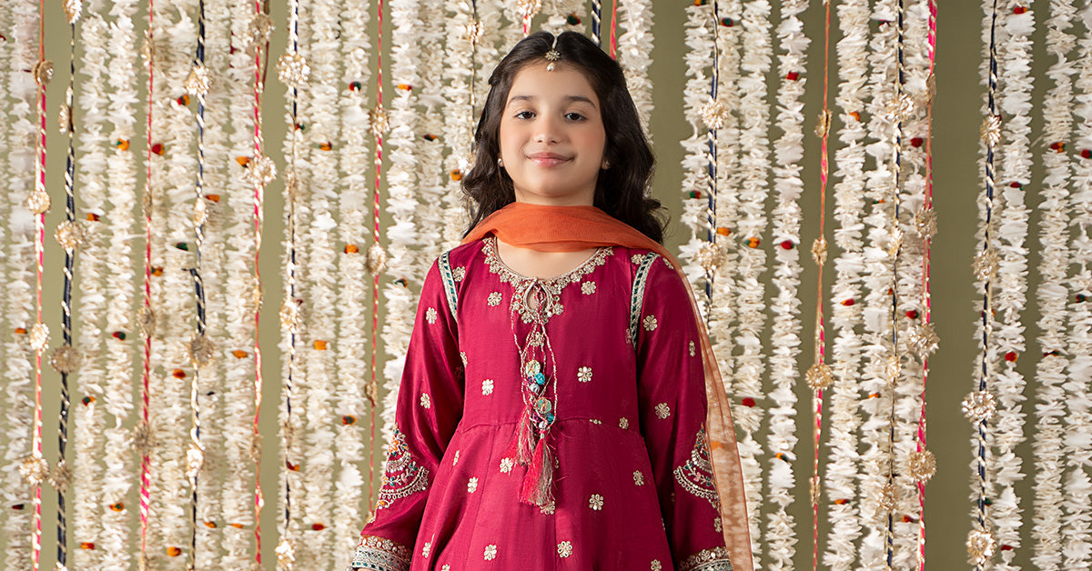 Maria B | 3 Piece Embroidered Raw Silk Suit | MKS-EF25-07 - by - Libasekhas UK - Registered Vendor of : Maria B - 100% Original Designer Dresss