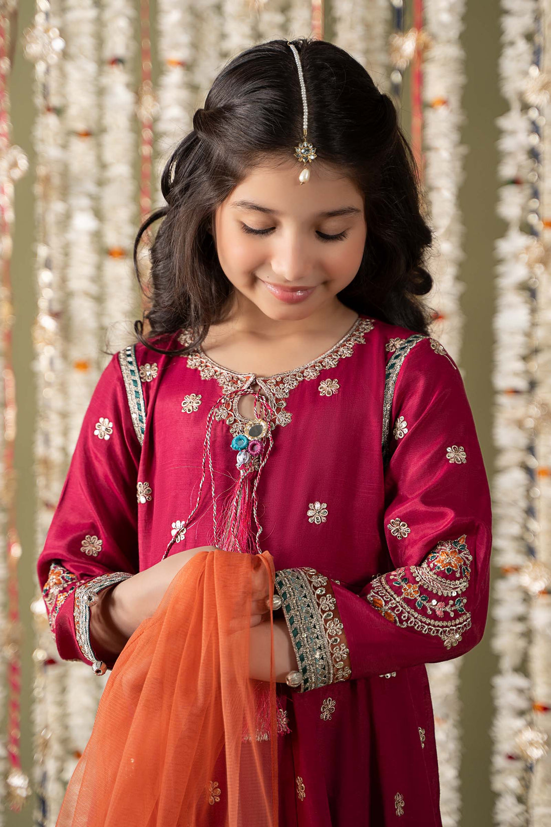 Maria B | 3 Piece Embroidered Raw Silk Suit | MKS-EF25-07 - by - Libasekhas UK - Registered Vendor of : Maria B - 100% Original Designer Dresss