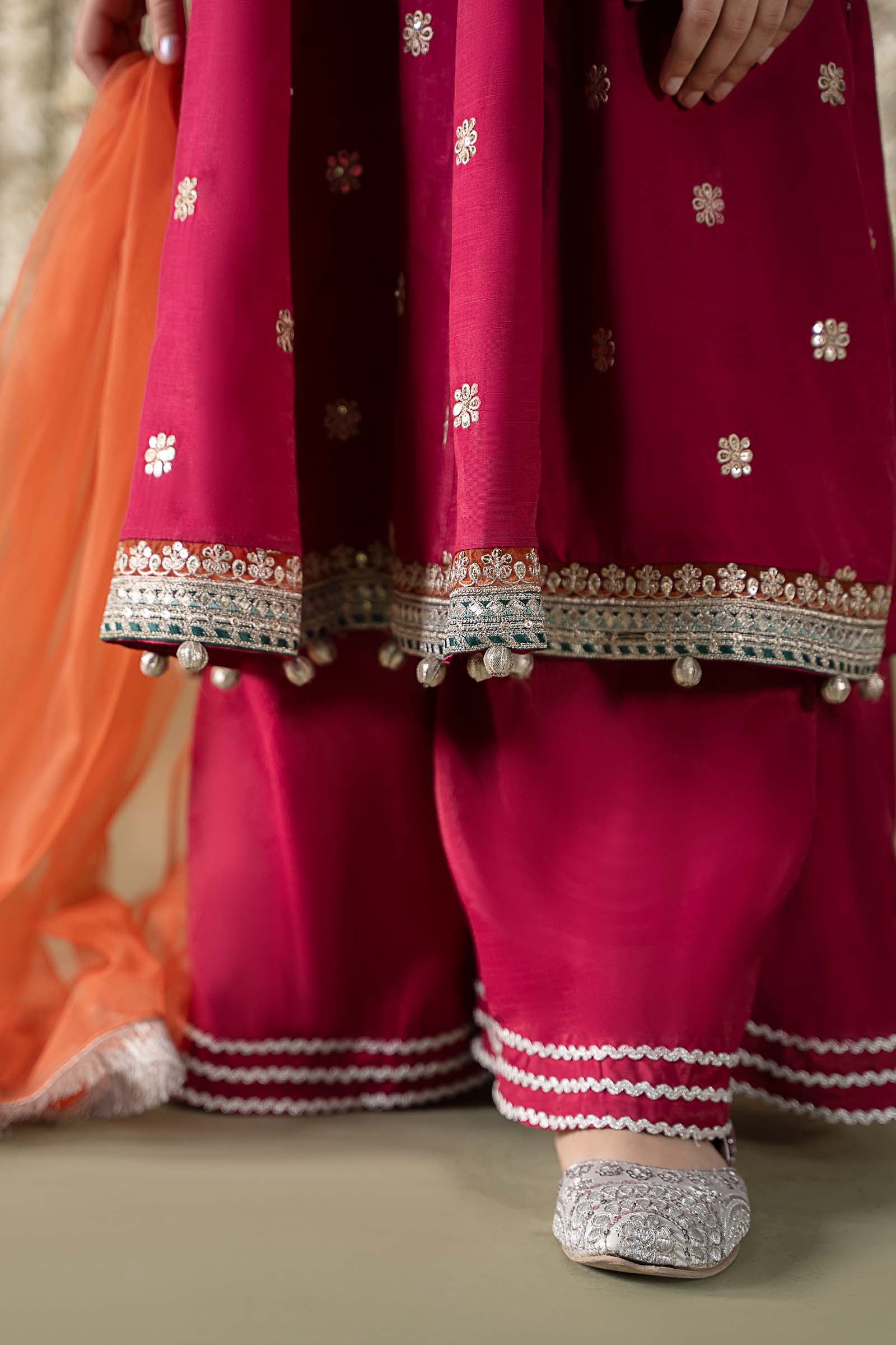 Maria B | 3 Piece Embroidered Raw Silk Suit | MKS-EF25-07 - by - Libasekhas UK - Registered Vendor of : Maria B - 100% Original Designer Dresss