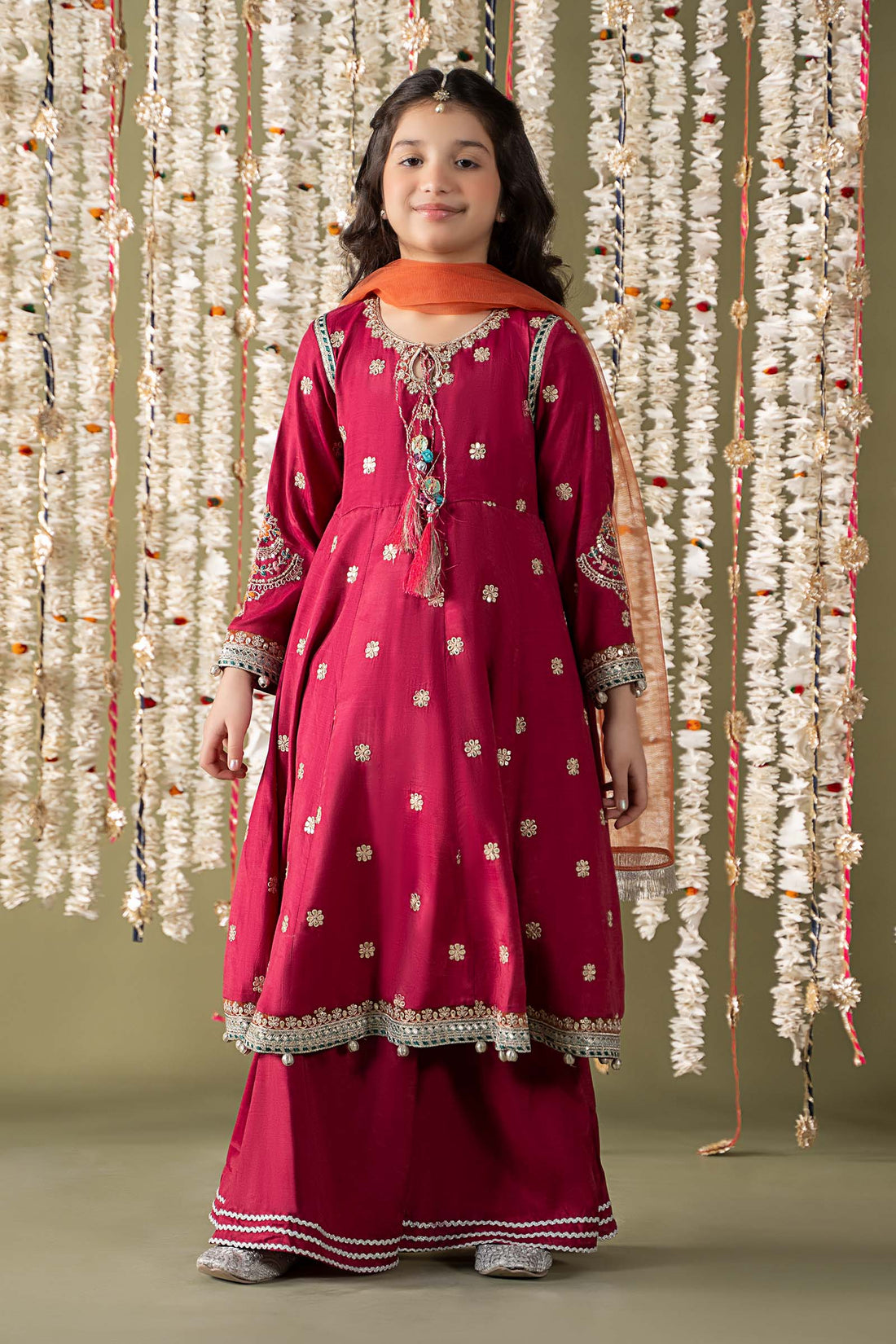 Maria B | 3 Piece Embroidered Raw Silk Suit | MKS-EF25-07 - by - Libasekhas UK - Registered Vendor of : Maria B - 100% Original Designer Dresss