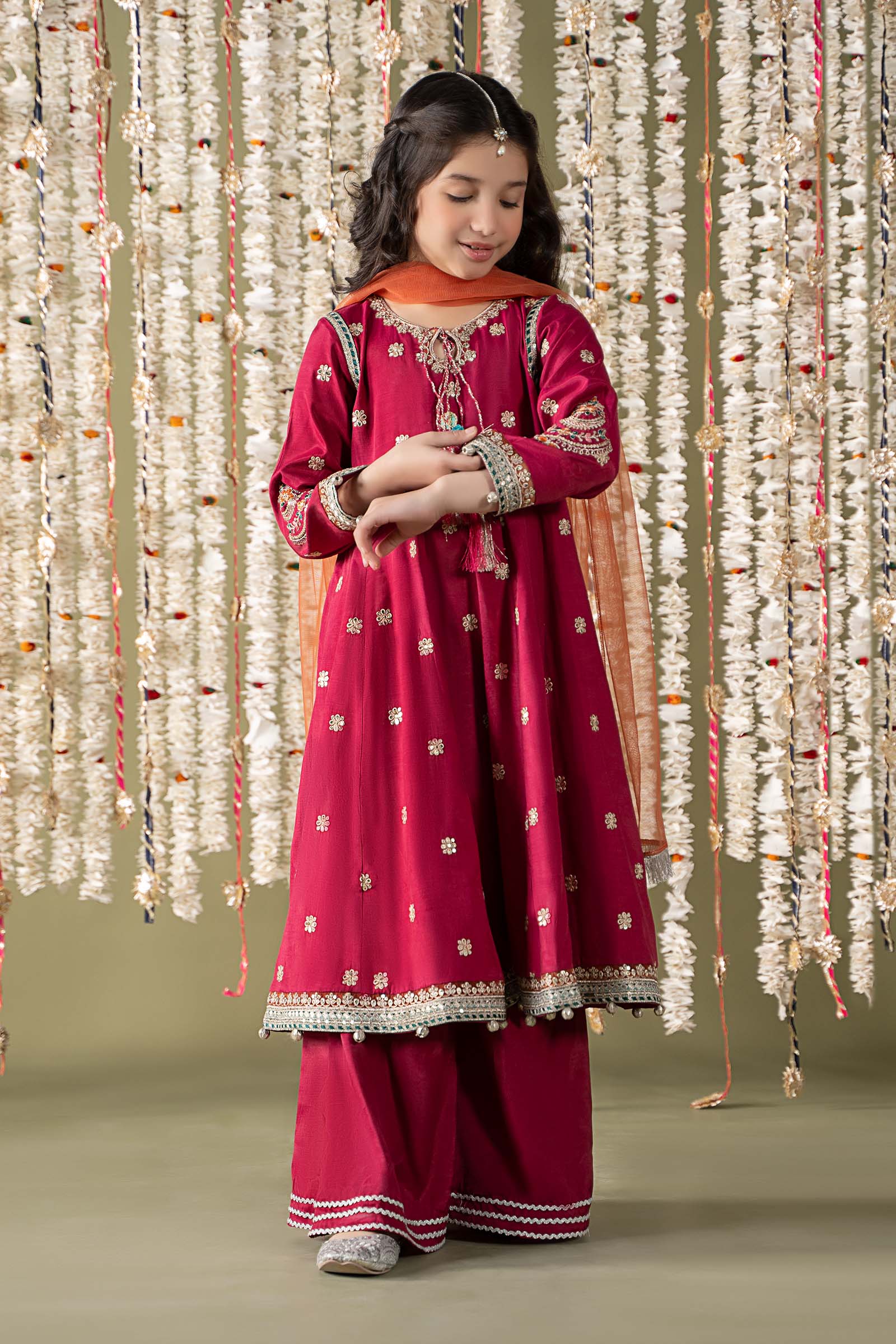 Maria B | 3 Piece Embroidered Raw Silk Suit | MKS-EF25-07 - by - Libasekhas UK - Registered Vendor of : Maria B - 100% Original Designer Dresss