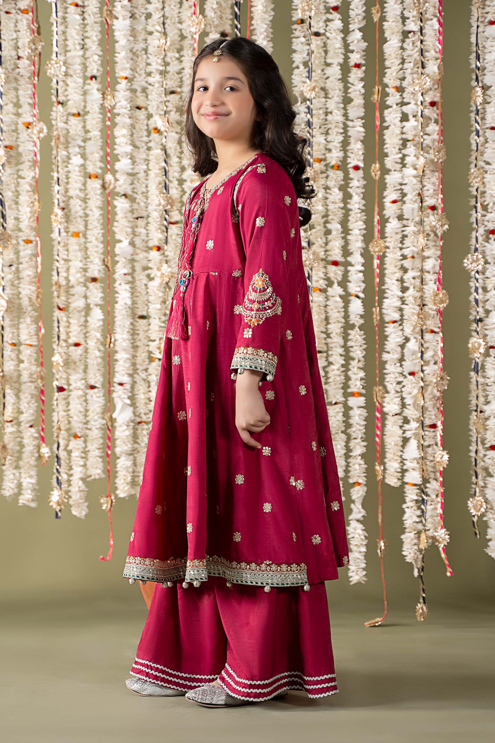 Maria B | 3 Piece Embroidered Raw Silk Suit | MKS-EF25-07 - by - Libasekhas UK - Registered Vendor of : Maria B - 100% Original Designer Dresss