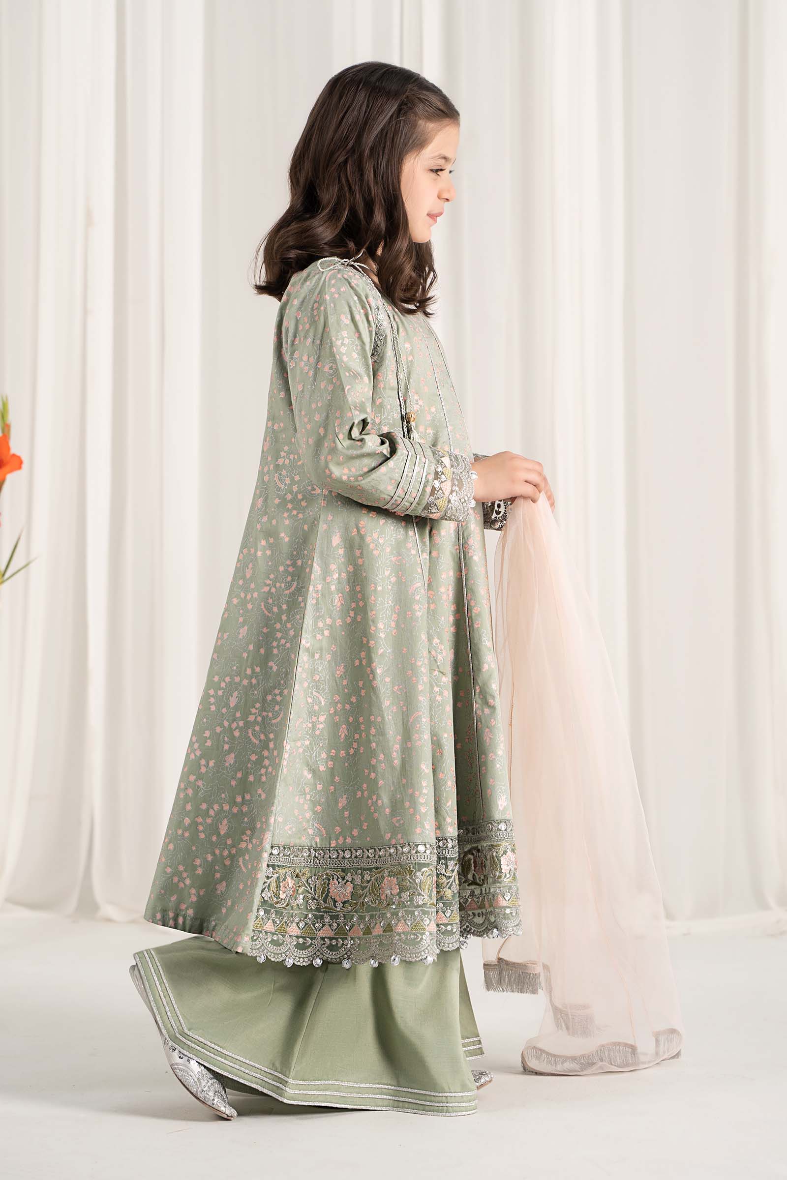 Maria B | 3 Piece Embroidered Cotton Satin Suit | MKS-EF25-08 - by - Libasekhas UK - Registered Vendor of : Maria B - 100% Original Designer Dresss