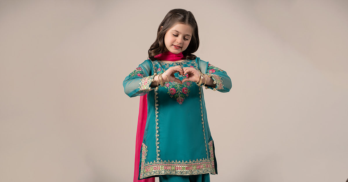 Maria B | 3 Piece Embroidered Organza Suit | MKS-EF25-16 - by - Libasekhas UK - Registered Vendor of : Maria B - 100% Original Designer Dresss