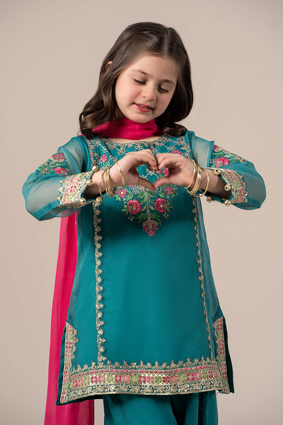 Maria B | 3 Piece Embroidered Organza Suit | MKS-EF25-16 - by - Libasekhas UK - Registered Vendor of : Maria B - 100% Original Designer Dresss