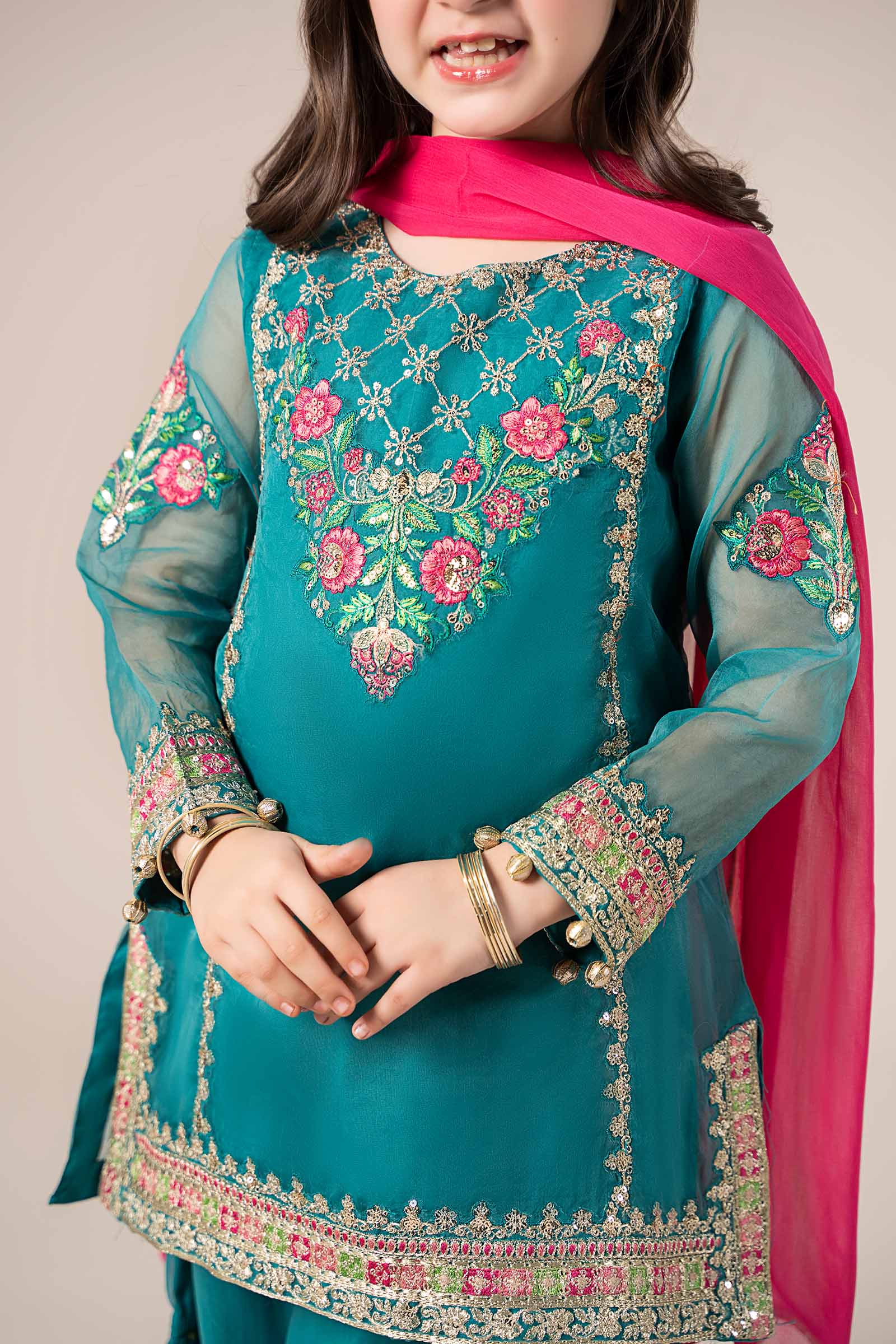 Maria B | 3 Piece Embroidered Organza Suit | MKS-EF25-16 - by - Libasekhas UK - Registered Vendor of : Maria B - 100% Original Designer Dresss