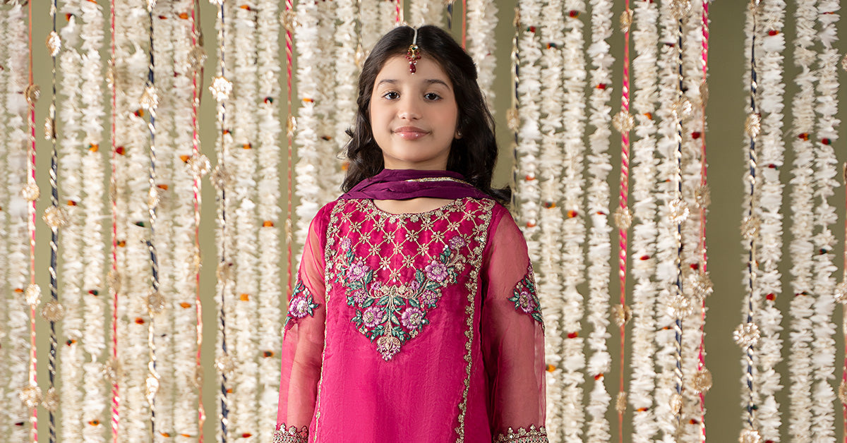 Maria B | 3 Piece Embroidered Organza Suit | MKS-EF25-16 - by - Libasekhas UK - Registered Vendor of : Maria B - 100% Original Designer Dresss