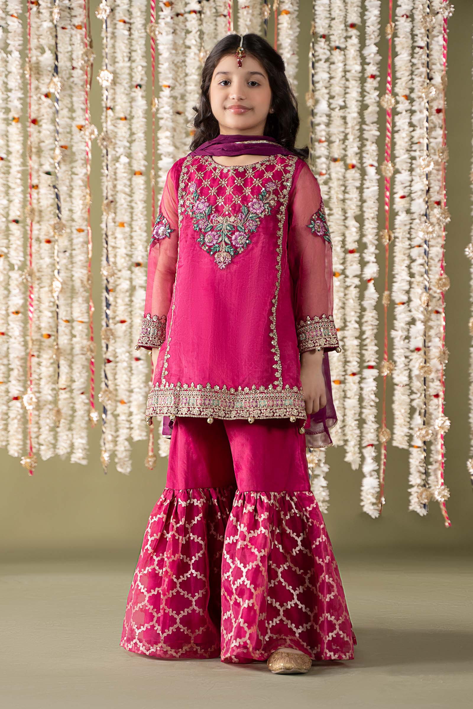 Maria B | 3 Piece Embroidered Organza Suit | MKS-EF25-16 - by - Libasekhas UK - Registered Vendor of : Maria B - 100% Original Designer Dresss