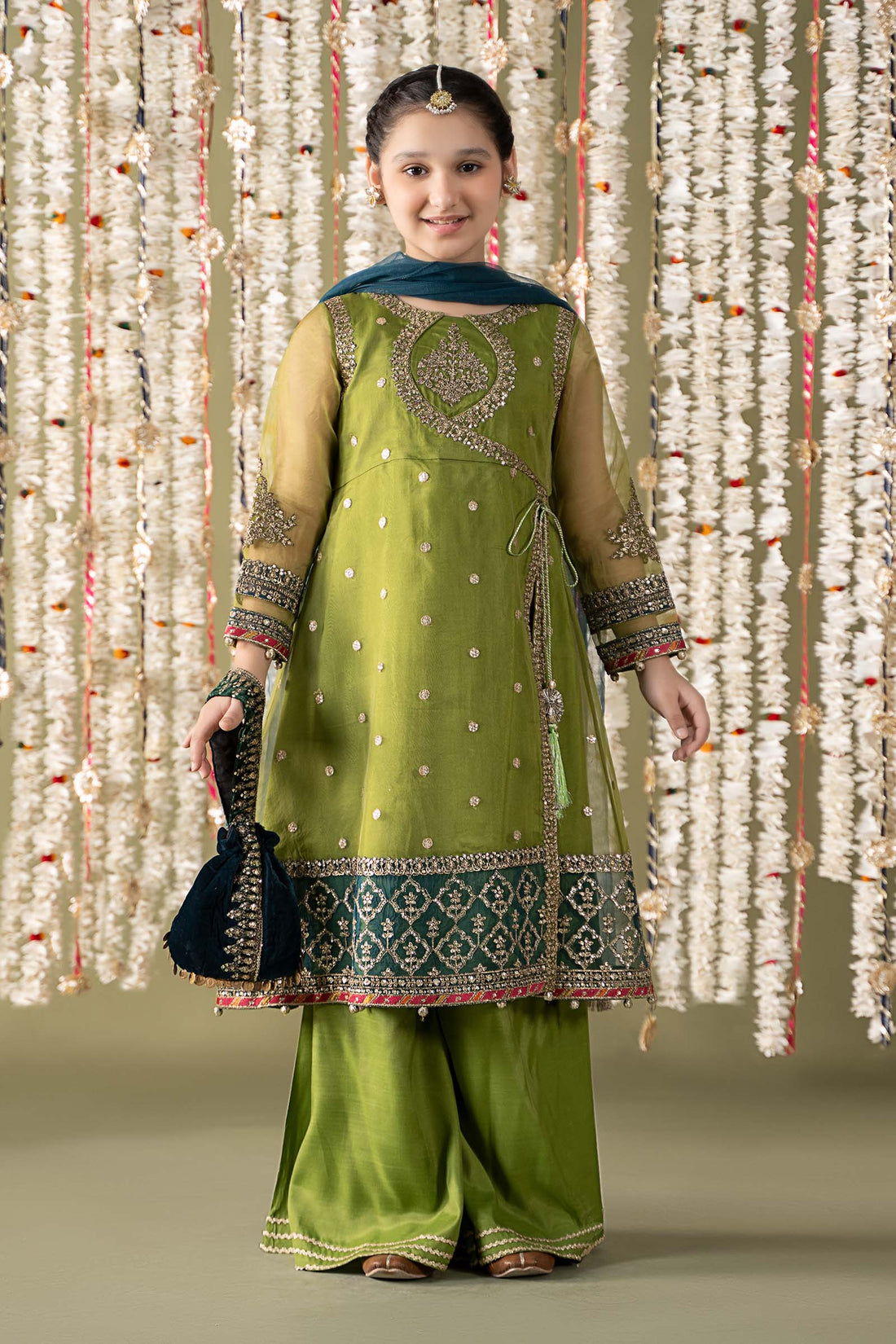Maria B | 3 Piece Embroidered Organza Suit | MKS-EF25-21 - by - Libasekhas UK - Registered Vendor of : Maria B - 100% Original Designer Dresss