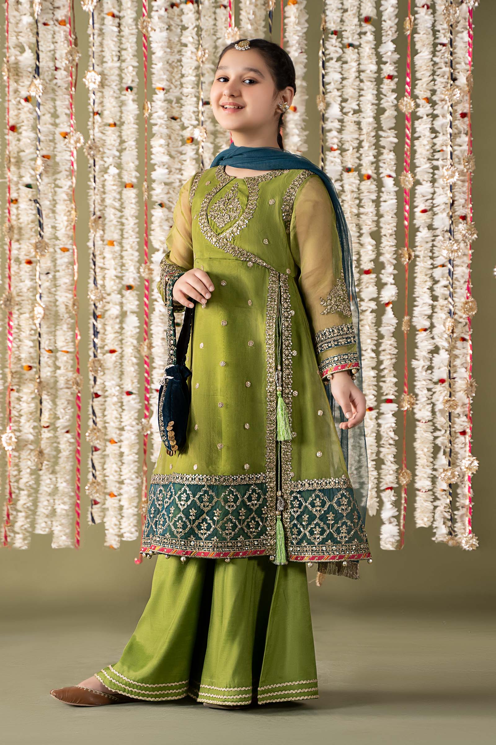 Maria B | 3 Piece Embroidered Organza Suit | MKS-EF25-21 - by - Libasekhas UK - Registered Vendor of : Maria B - 100% Original Designer Dresss