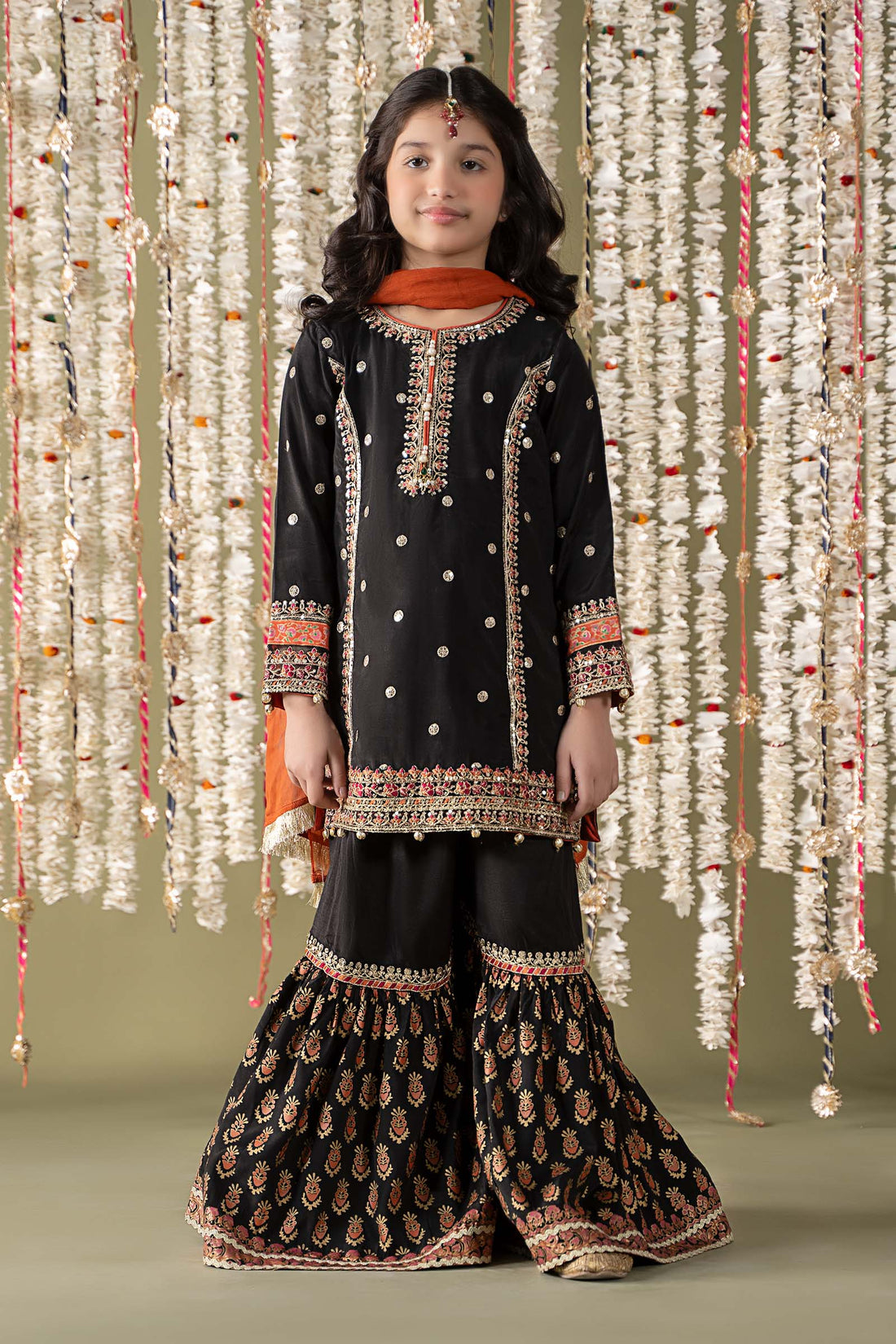 Maria B | 3 Piece Embroidered Raw Silk Suit | MKS-EF25-25 - by - Libasekhas UK - Registered Vendor of : Maria B - 100% Original Designer Dresss