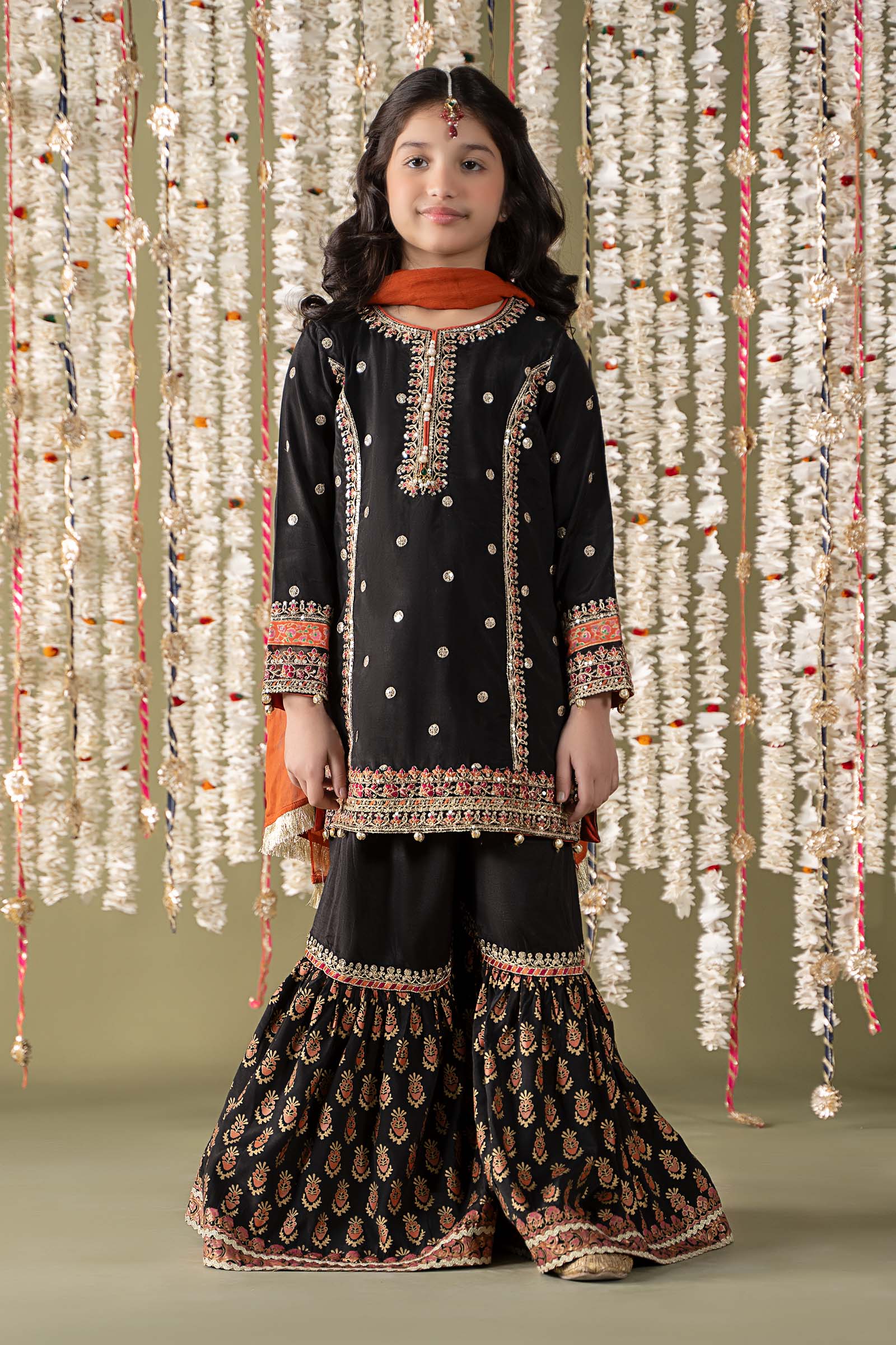 Maria B | 3 Piece Embroidered Raw Silk Suit | MKS-EF25-25 - by - Libasekhas UK - Registered Vendor of : Maria B - 100% Original Designer Dresss