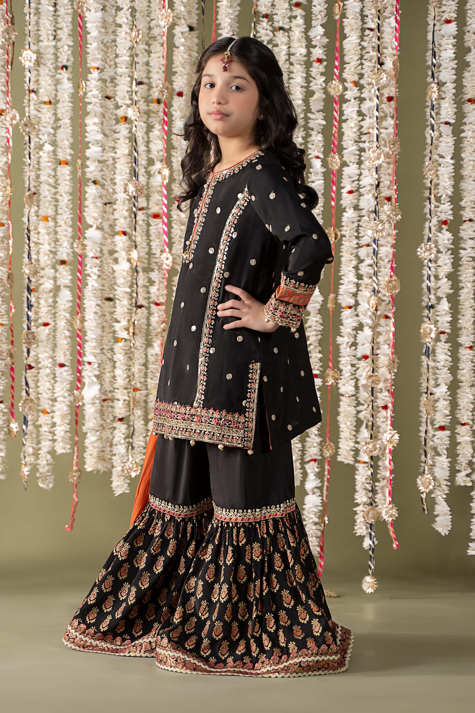 Maria B | 3 Piece Embroidered Raw Silk Suit | MKS-EF25-25 - by - Libasekhas UK - Registered Vendor of : Maria B - 100% Original Designer Dresss