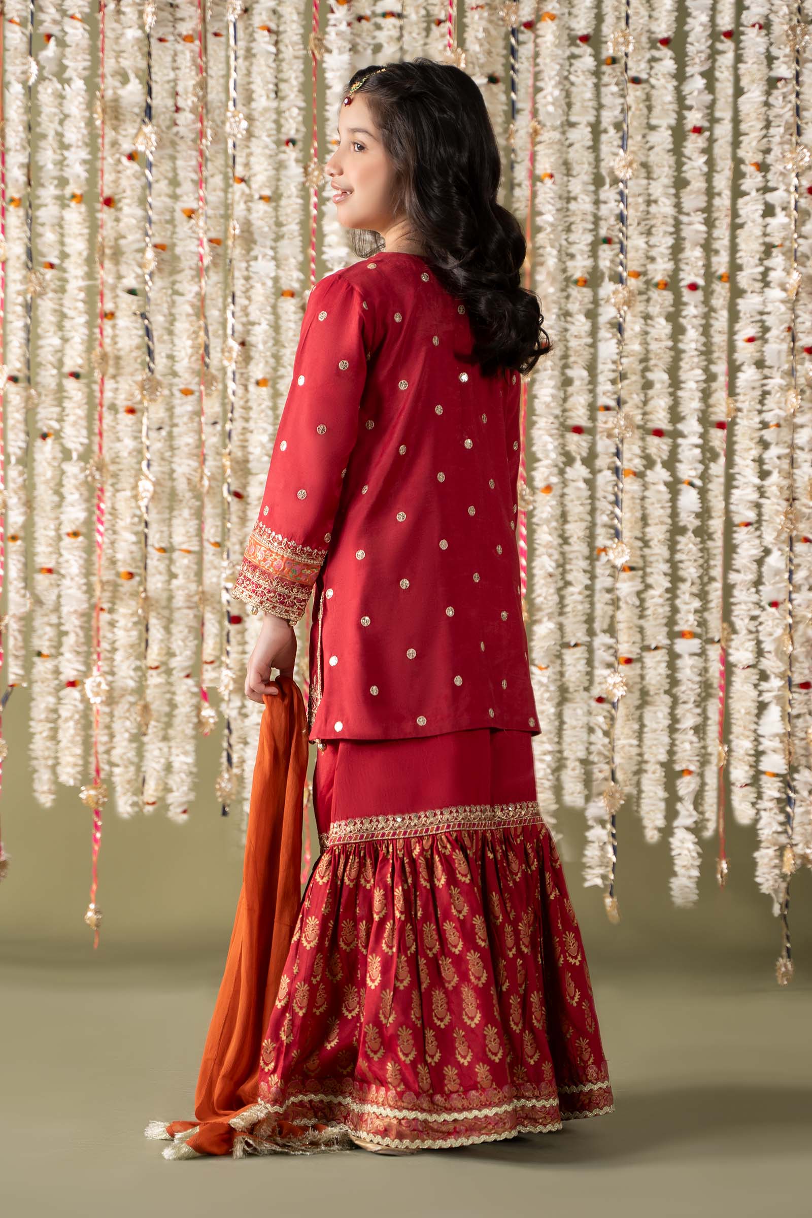 Maria B | 3 Piece Embroidered Raw Silk Suit | MKS-EF25-25 - by - Libasekhas UK - Registered Vendor of : Maria B - 100% Original Designer Dresss