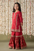 Maria B | 3 Piece Embroidered Raw Silk Suit | MKS-EF25-25 - by - Libasekhas UK - Registered Vendor of : Maria B - 100% Original Designer Dresss