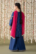 Maria B | 3 Piece Embroidered Raw Silk Suit | MKS-EF25-27 - by - Libasekhas UK - Registered Vendor of : Maria B - 100% Original Designer Dresss