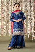 Maria B | 3 Piece Embroidered Raw Silk Suit | MKS-EF25-27 - by - Libasekhas UK - Registered Vendor of : Maria B - 100% Original Designer Dresss