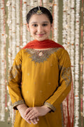 Maria B | 3 Piece Embroidered Raw Silk Suit | MKS-EF25-27 - by - Libasekhas UK - Registered Vendor of : Maria B - 100% Original Designer Dresss