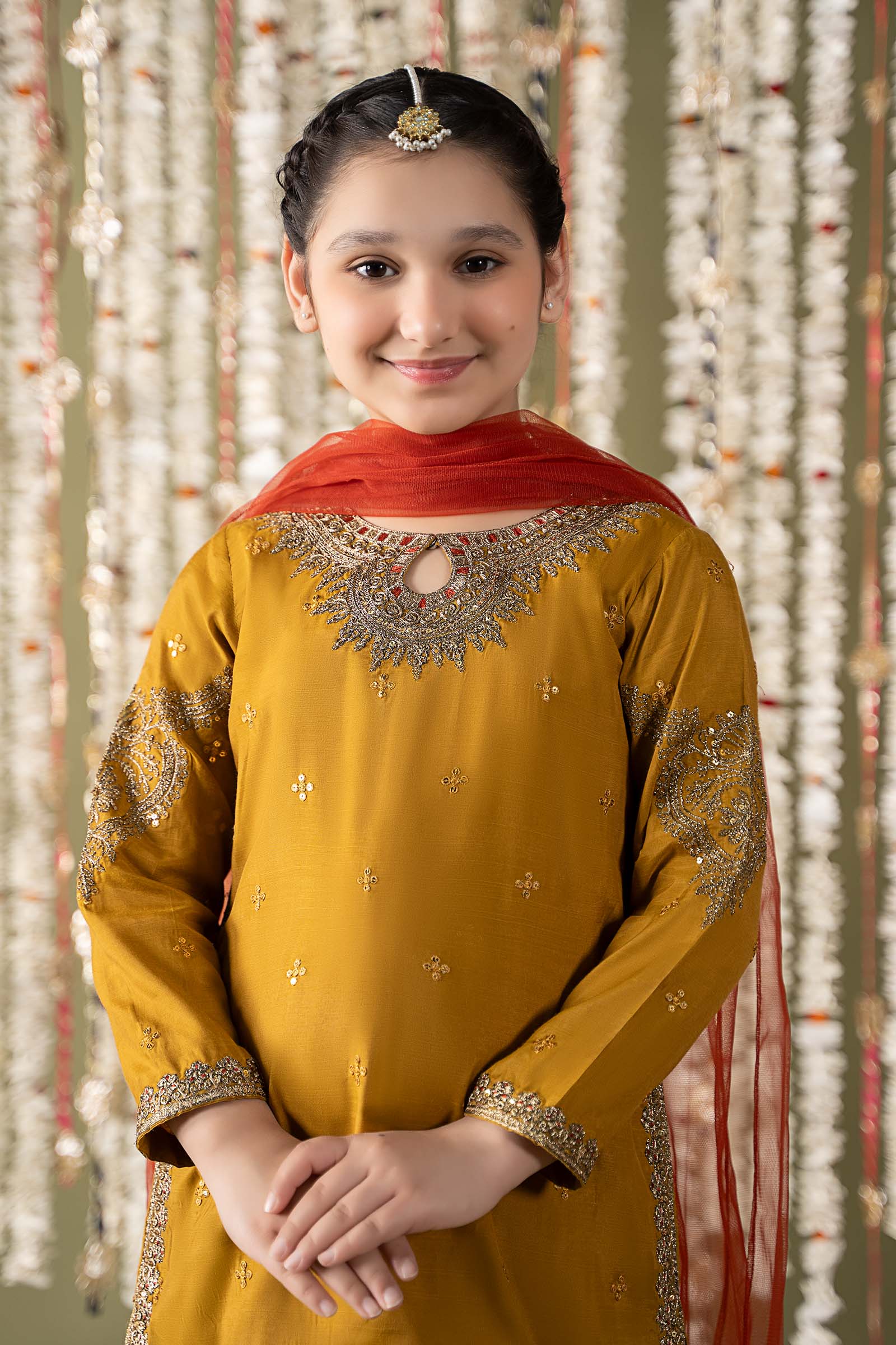 Maria B | 3 Piece Embroidered Raw Silk Suit | MKS-EF25-27 - by - Libasekhas UK - Registered Vendor of : Maria B - 100% Original Designer Dresss