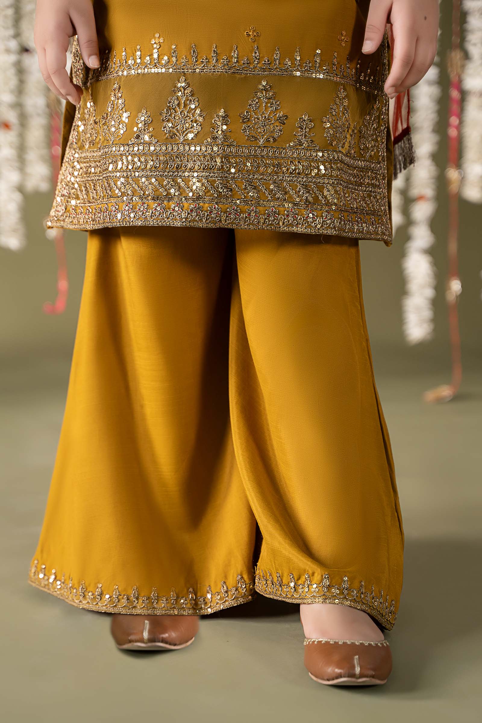 Maria B | 3 Piece Embroidered Raw Silk Suit | MKS-EF25-27 - by - Libasekhas UK - Registered Vendor of : Maria B - 100% Original Designer Dresss