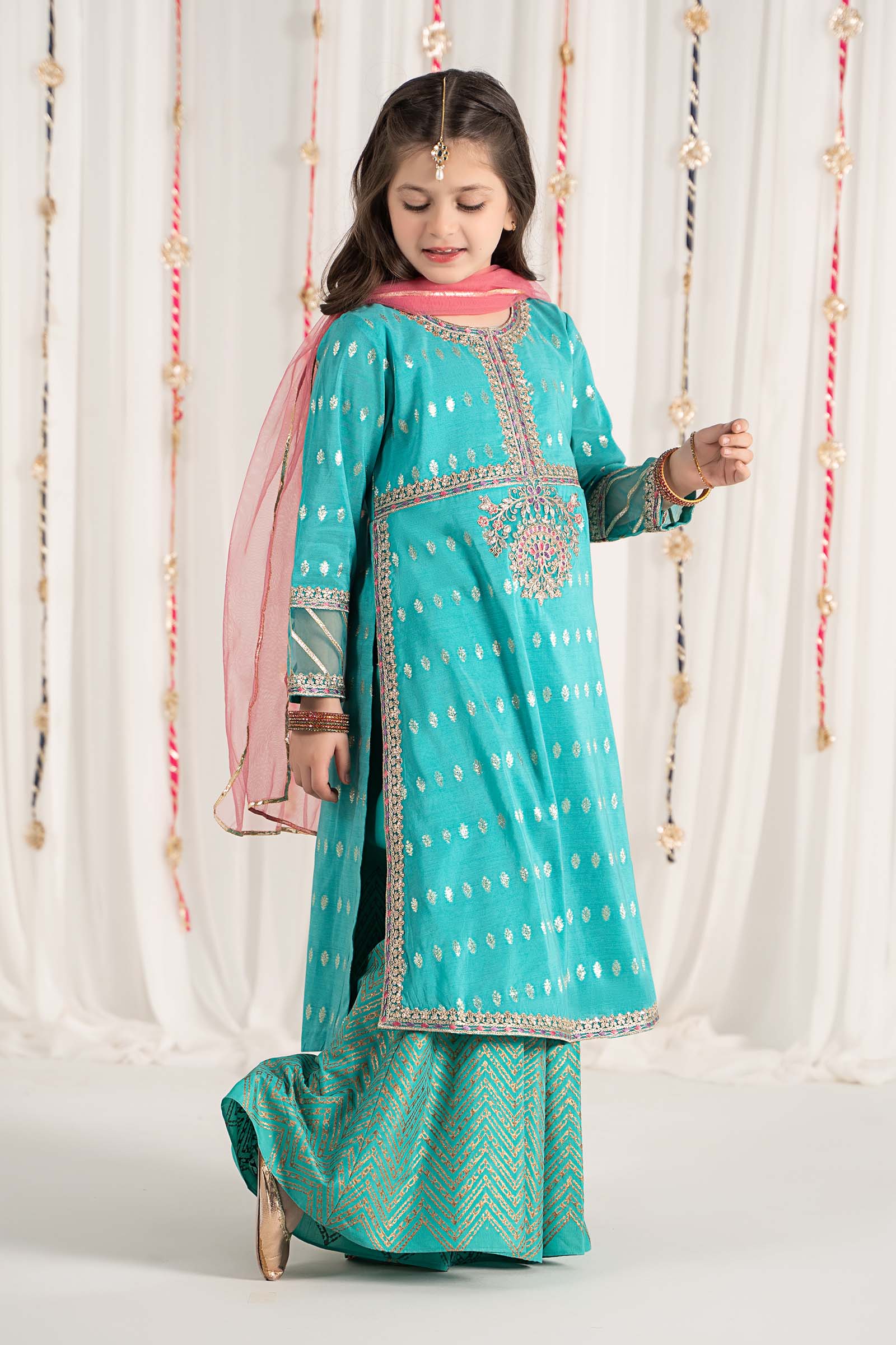 Maria B | 3 Piece Embroidered Raw Silk Suit | MKS-EF25-30 - by - Libasekhas UK - Registered Vendor of : Maria B - 100% Original Designer Dresss